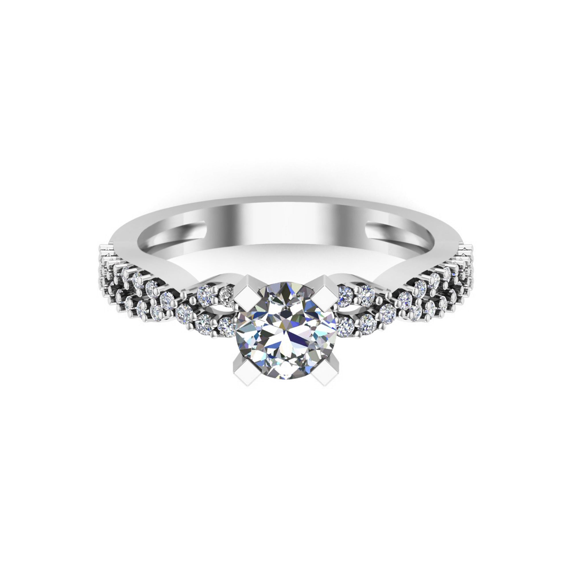 आरकेसी राउंड मोइसानाइट ट्विस्टेड वेडिंग रिंग 925 सिल्वर 14K येलो गोल्ड प्लेटेड वजन 2.5 ग्राम चौड़ाई 2.40 एमएम