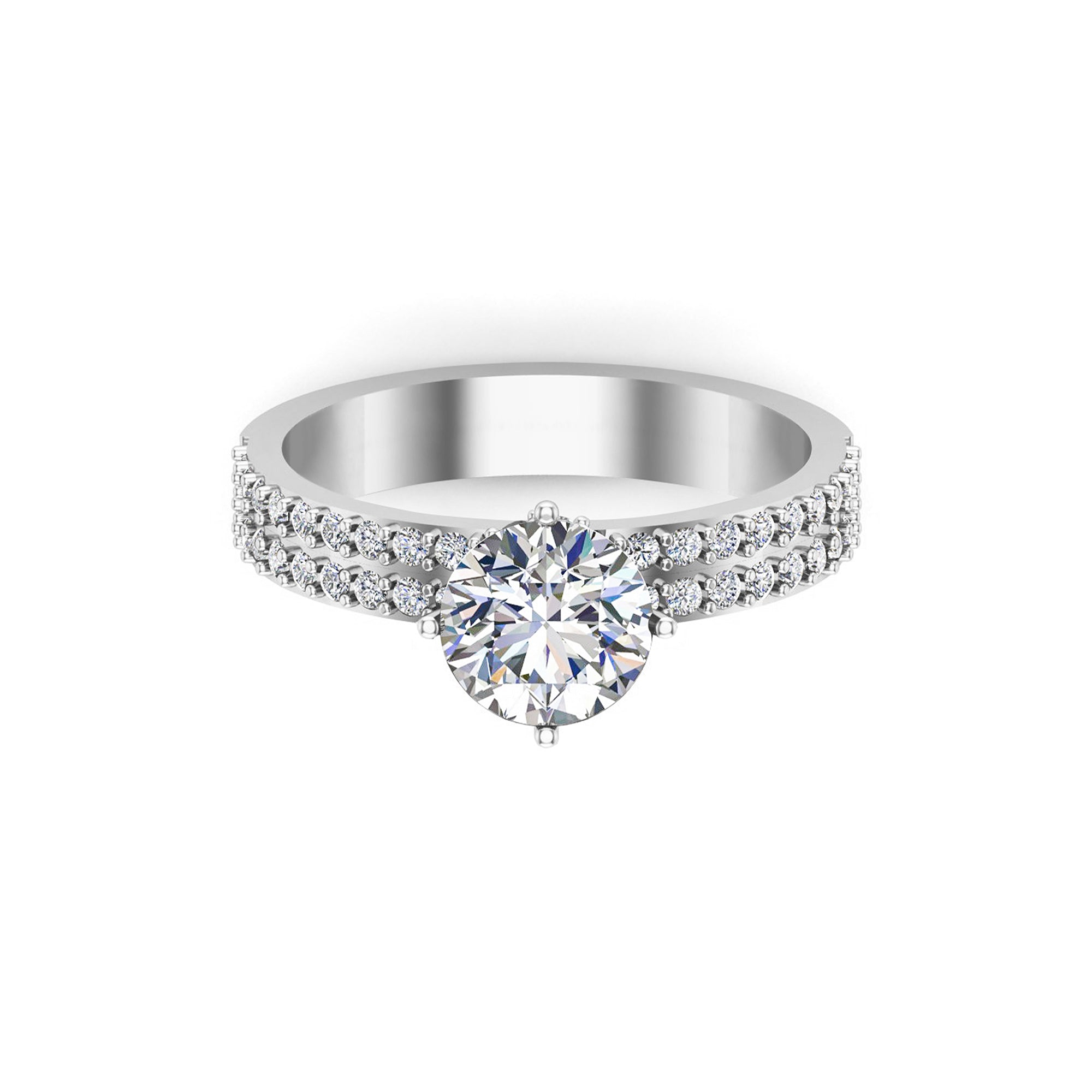 Заручальны падарункавы вясельны пярсцёнак з муасанітам круглай агранкі RKC, срэбра 925 пробы, пакрыццё з жоўтага золата 14 карат, вага 2,60 г, шырыня 3,50 мм