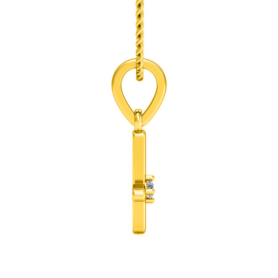 RKC Women 925 Silver Cross Religious 0,015 Ct moissanite medál 14K sárga aranyozott súly 2,4 gm magasság 15 mm