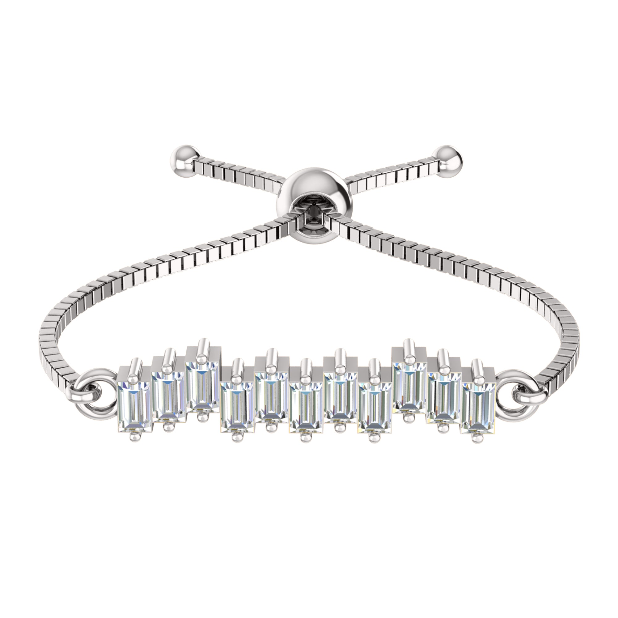 RKC Moissanite Charm Bolo βραχιόλι 14 καρατίων ροζ επιχρυσωμένο Βάρος 3 γρ.