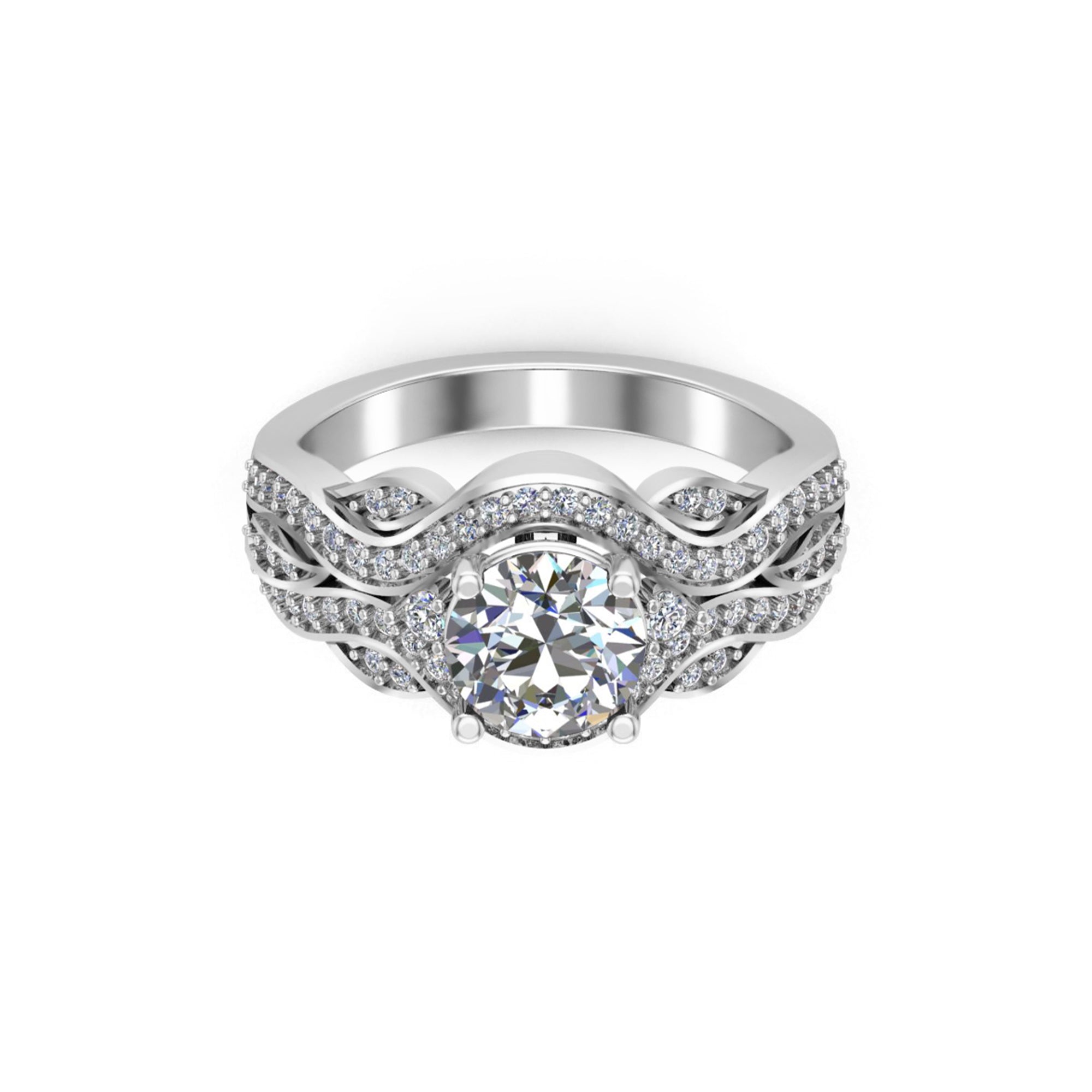 RKC 1.35 Ct Moissanite Engagement Ring 925 Silver Yellow/White/Rose Plated For Women's Weight 3gm And Width 2.30 mm