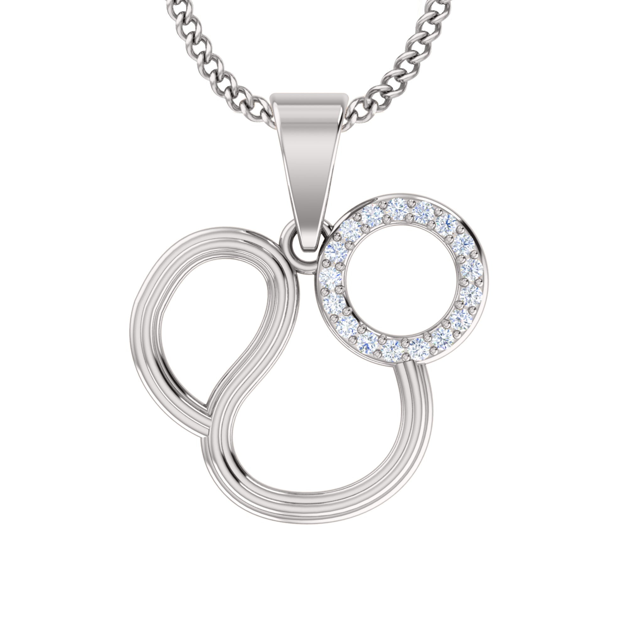 Ciondolo con segno del leone in moissanite da 0,085 ct RKC, gioielli in argento 925, placcato in oro rosa 14 carati, 3,40 g, altezza 18,50 mm