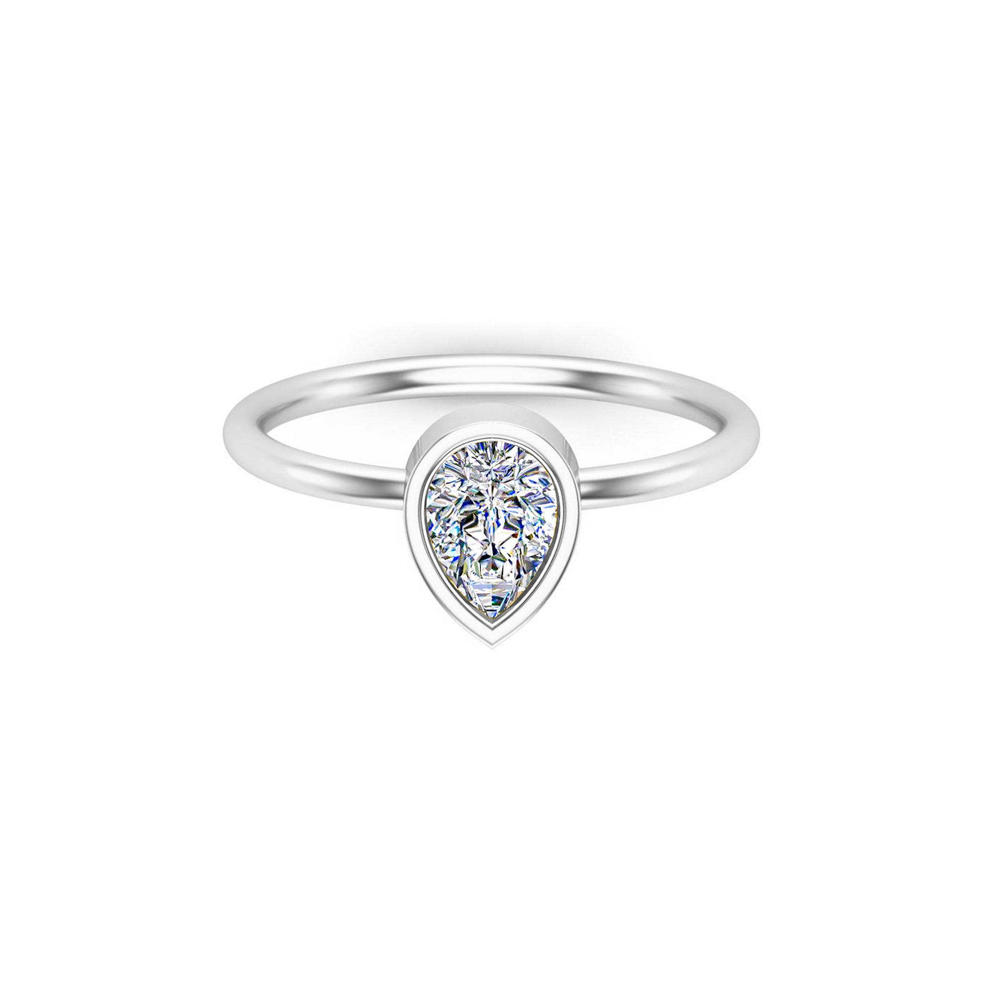 Заручальны пярсцёнак RKC Pear Cut Solitaire Moissanite для яе з срэбра 925 пробы, 14-каратнае ружовае пазалота, маса 2 г