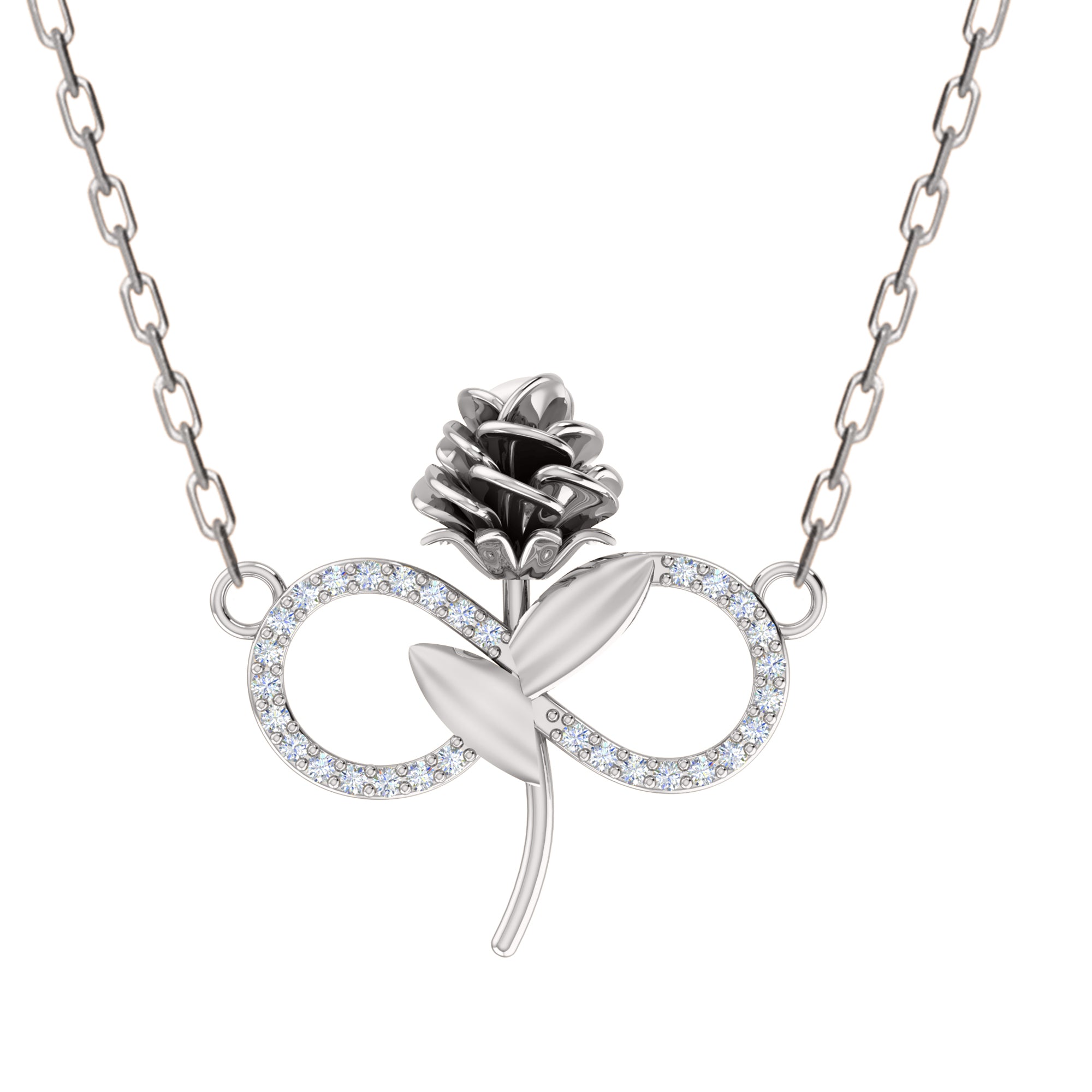 RKC 0.27Ct 모이사나이트 플라워 펜던트 925 실버 주얼리 14K 옐로우 골드 도금 중량 4.60gm 높이 23.00mm