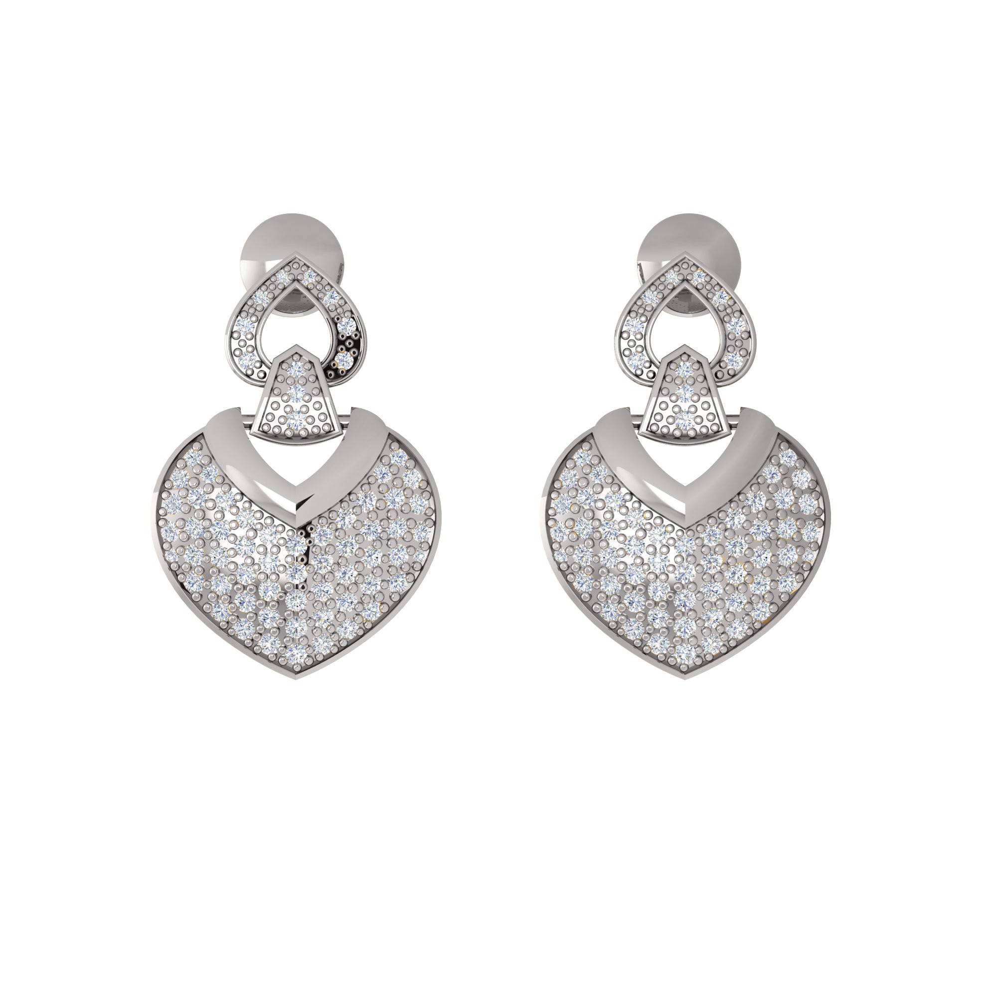 RKC 925 Silver Moissanite Sparking Drop Dangle Earring Rose Gold Plated 1.2 CT  Height 24.50 MM