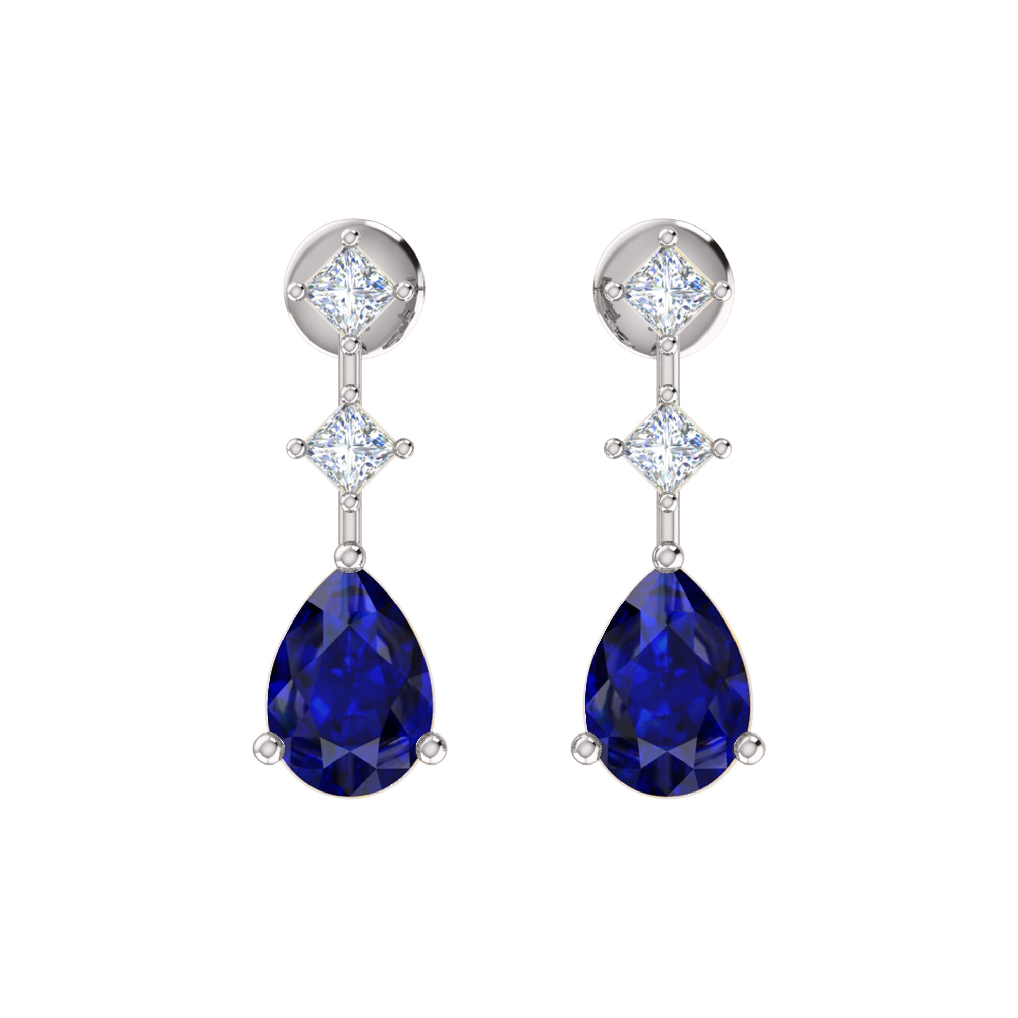 RKC 925 Sterling Silver Drop Dangle Women's Earring 14k Yellow Over Wt 3.50gm Height 23.50mm