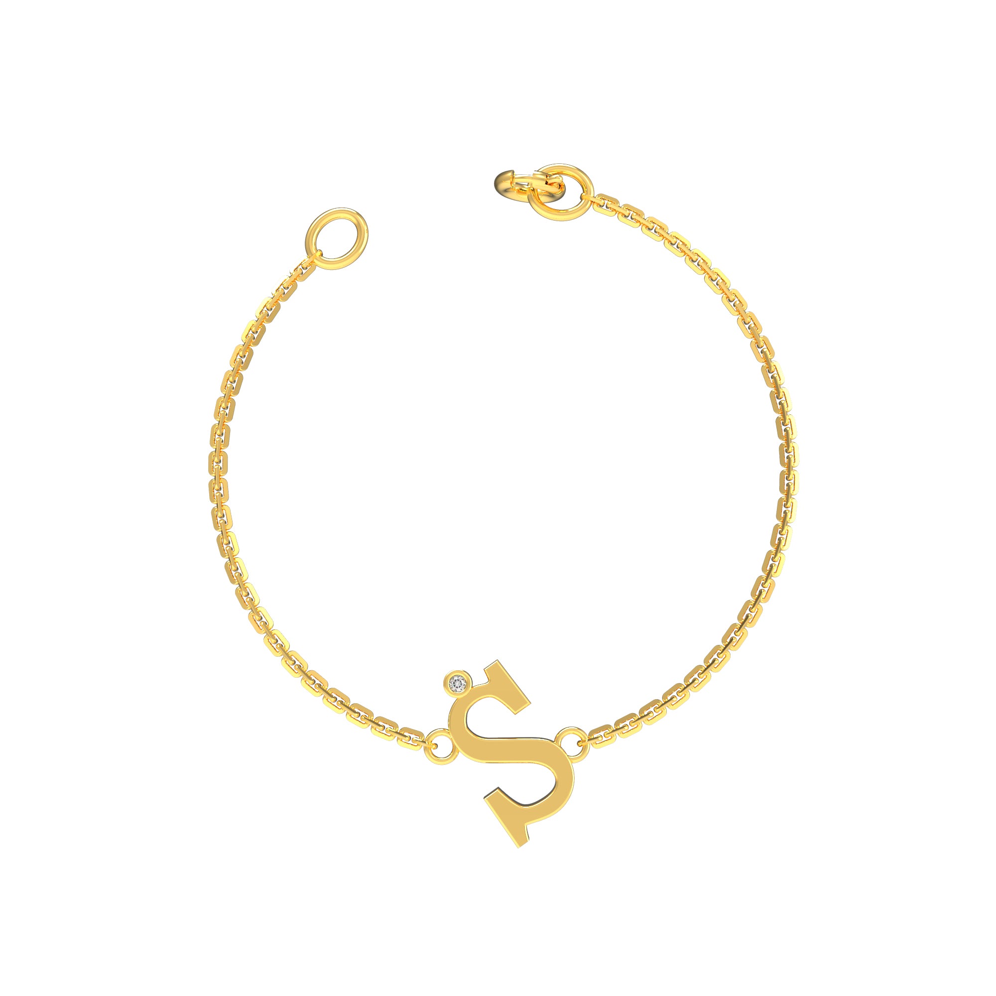 RKC 925 Sterling Silver Carat Wt 0.01 CT Women's Bracelet 14K Rose Gold Plated Product Weight 2.90 GM