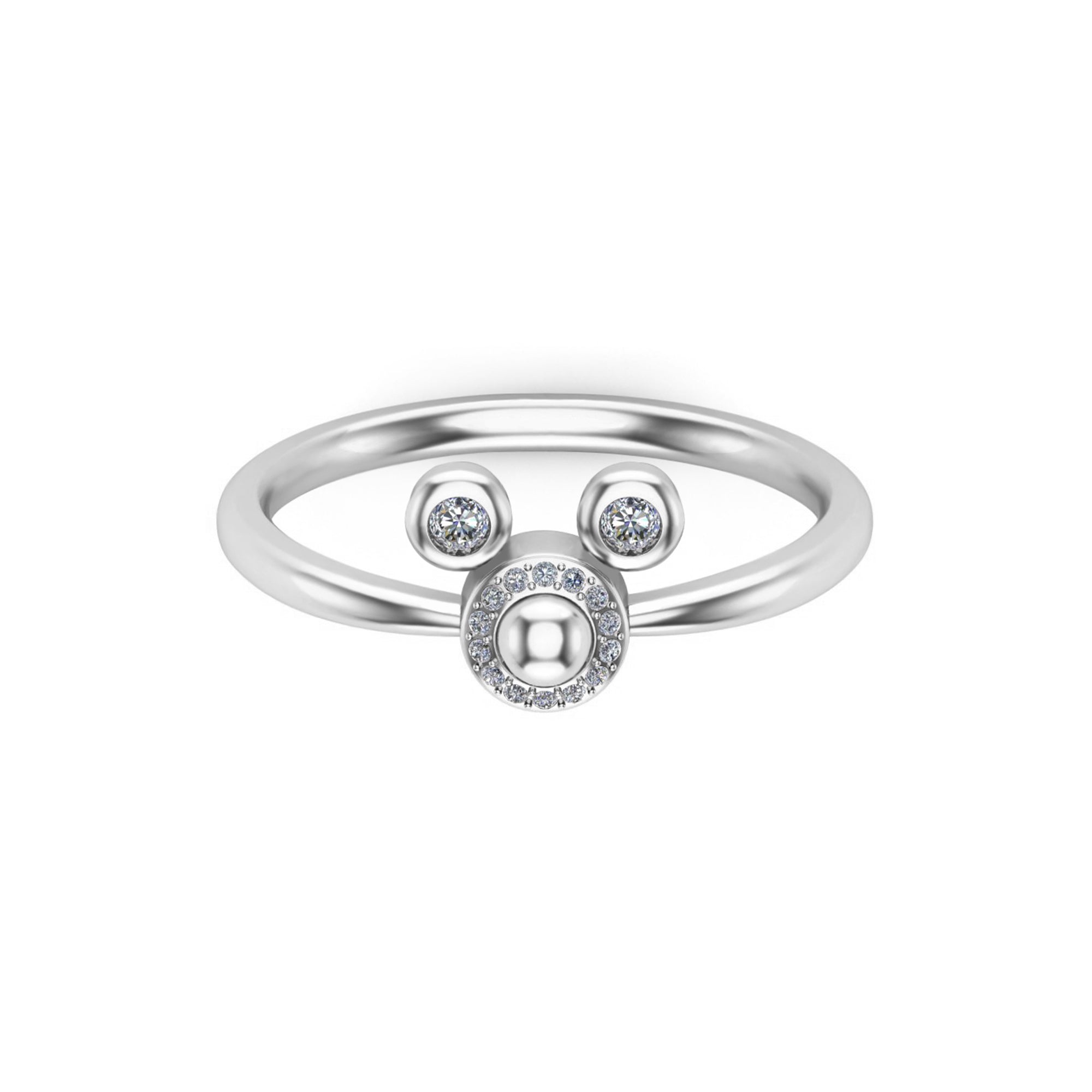 خاتم مويسانيتي صغير لطيف من RKC خاتم فضة 925 للنساء مطلي بالذهب الأصفر عيار 14 وزن 2.30 جرام عرض 1.70 ملم