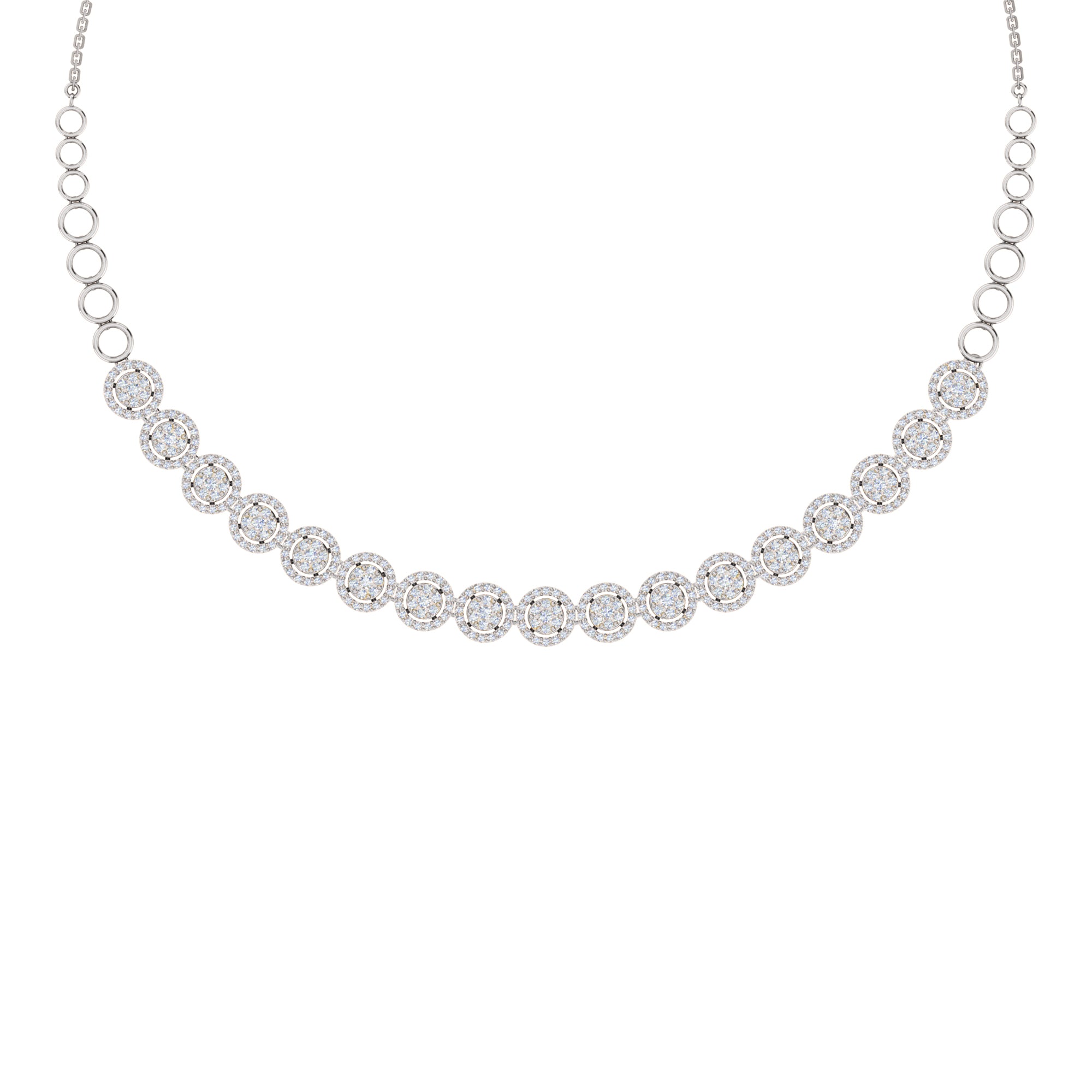 RKC 3.8 CT Moissanite მომხიბლავი ყელსაბამი 925 ვერცხლის 14K ვარდის ოქროთი მოოქროვილი პროდუქტის წონა 12.00 გმ