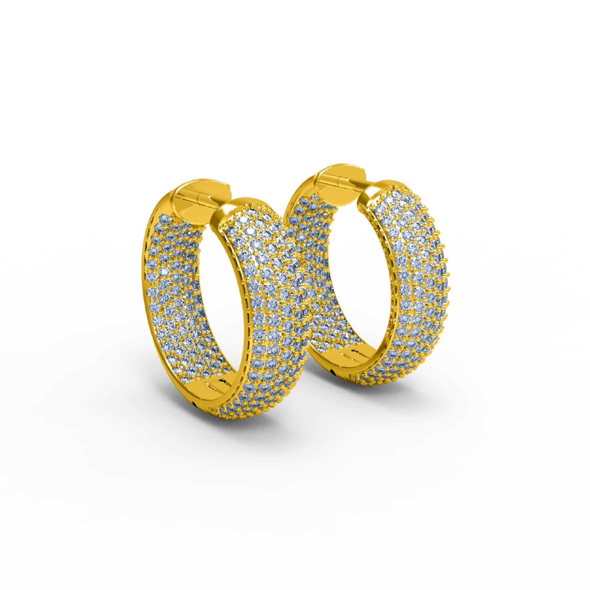 RKC 925 فضة استرلينية - حلق نسائي 14 قيراط وردي فوق المنتج بالوزن الارتفاع 18.00 ملم