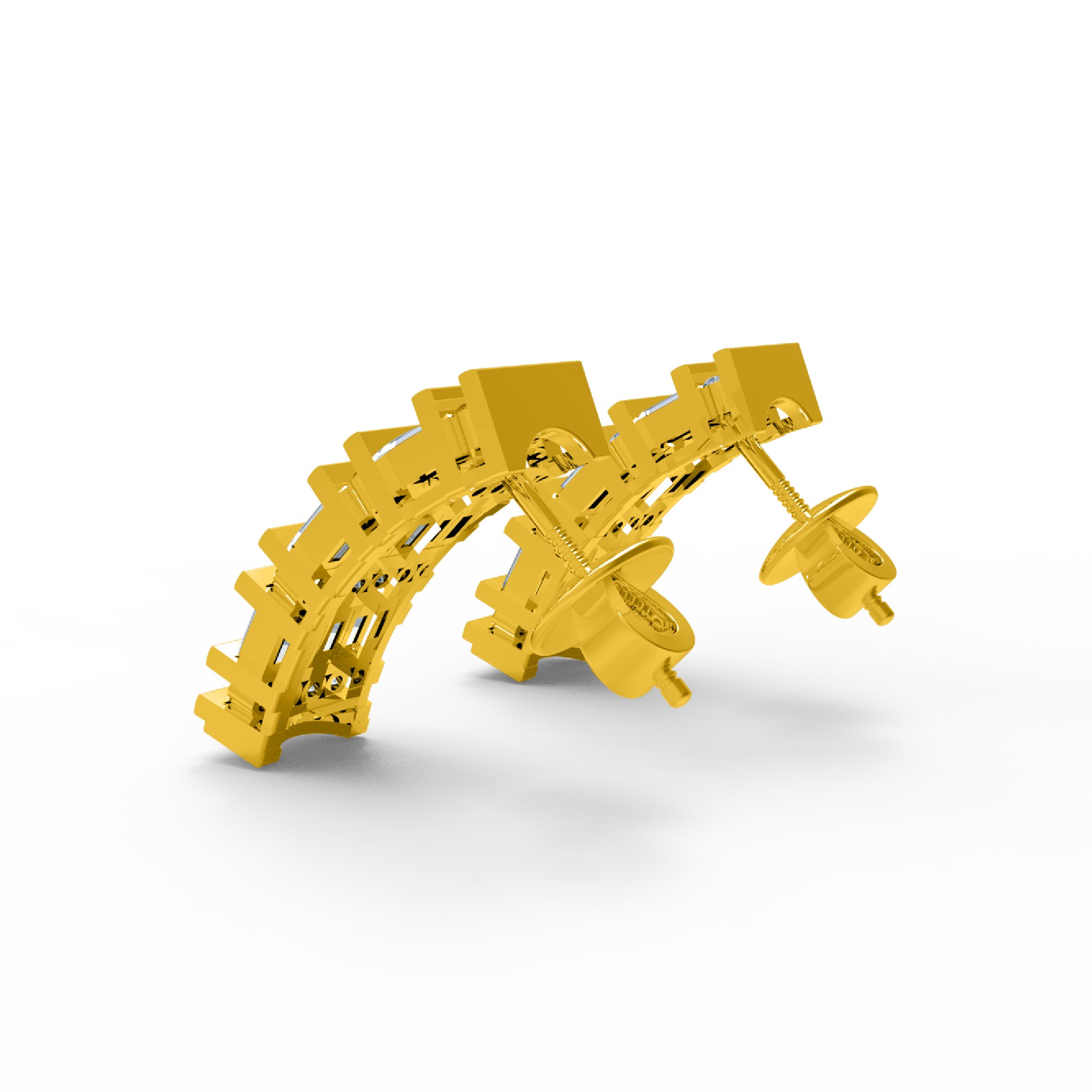 RKC 925 Sterling Silver Screw Back Women Earring 14k Rose Over Product Wt 6.00 GM Height 20.00 MM