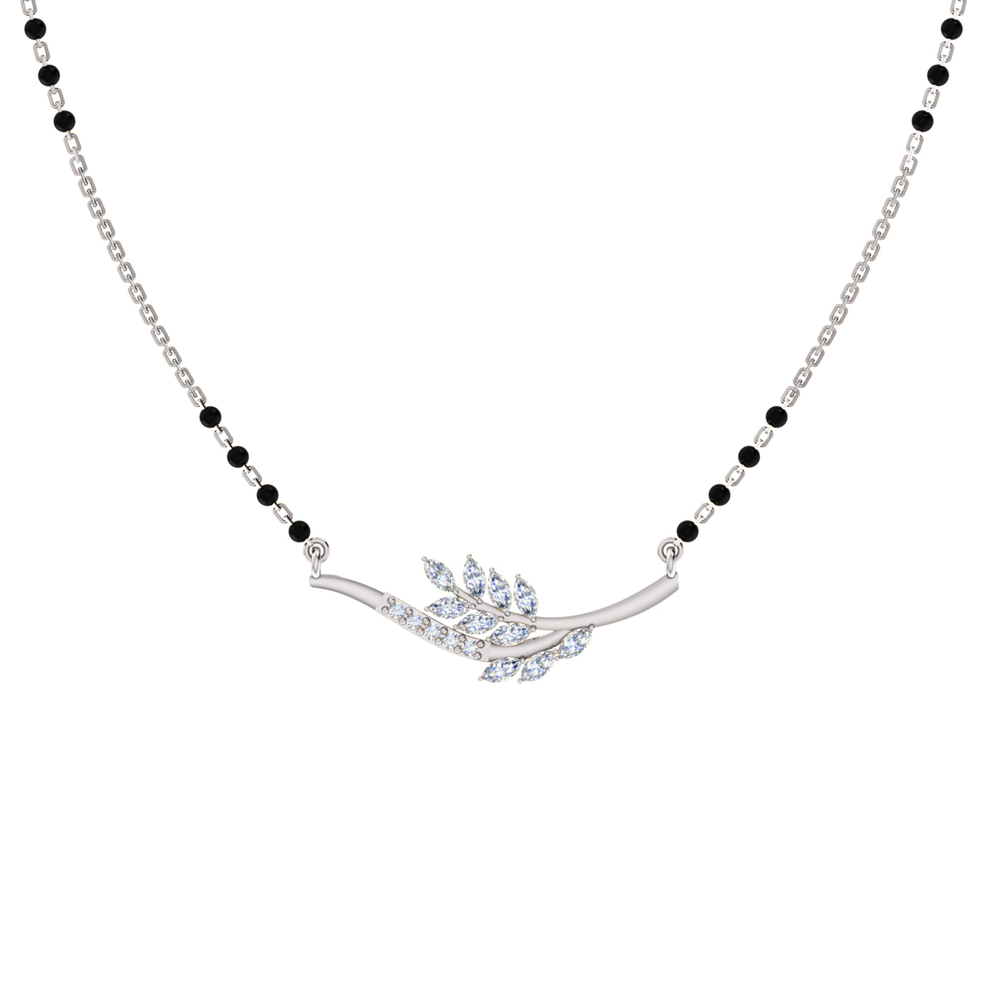 RKC 1 CT Moissanite Women Mangalsutra 925 Silver 14k Rose gold Plated Product Weight 3.80 GM Height 11.50 MM