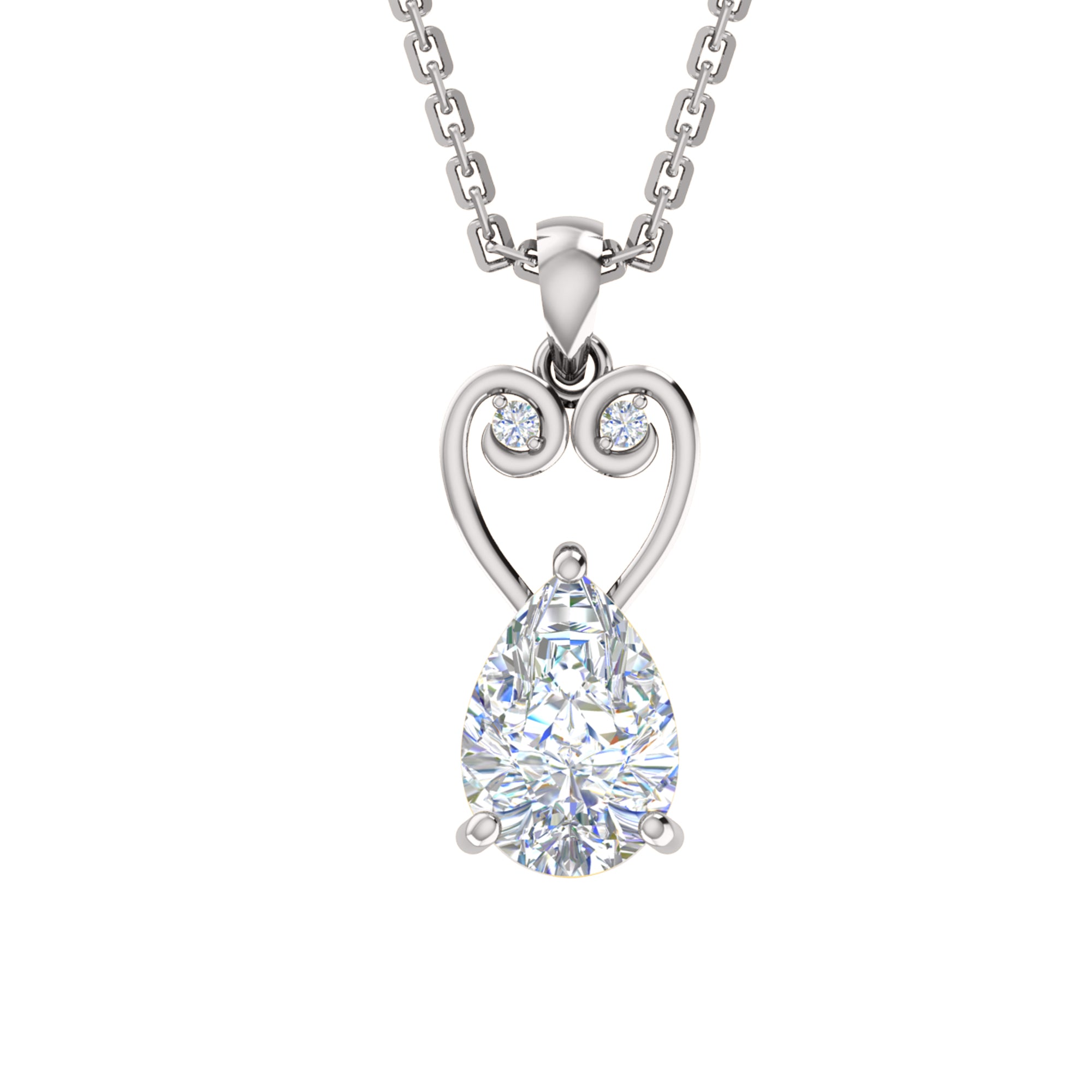 RKC 2,23 Ct könnycsepp moissanite medál 925 ezüst ékszer 14 K sárga aranyozott, súlya 3,60 g