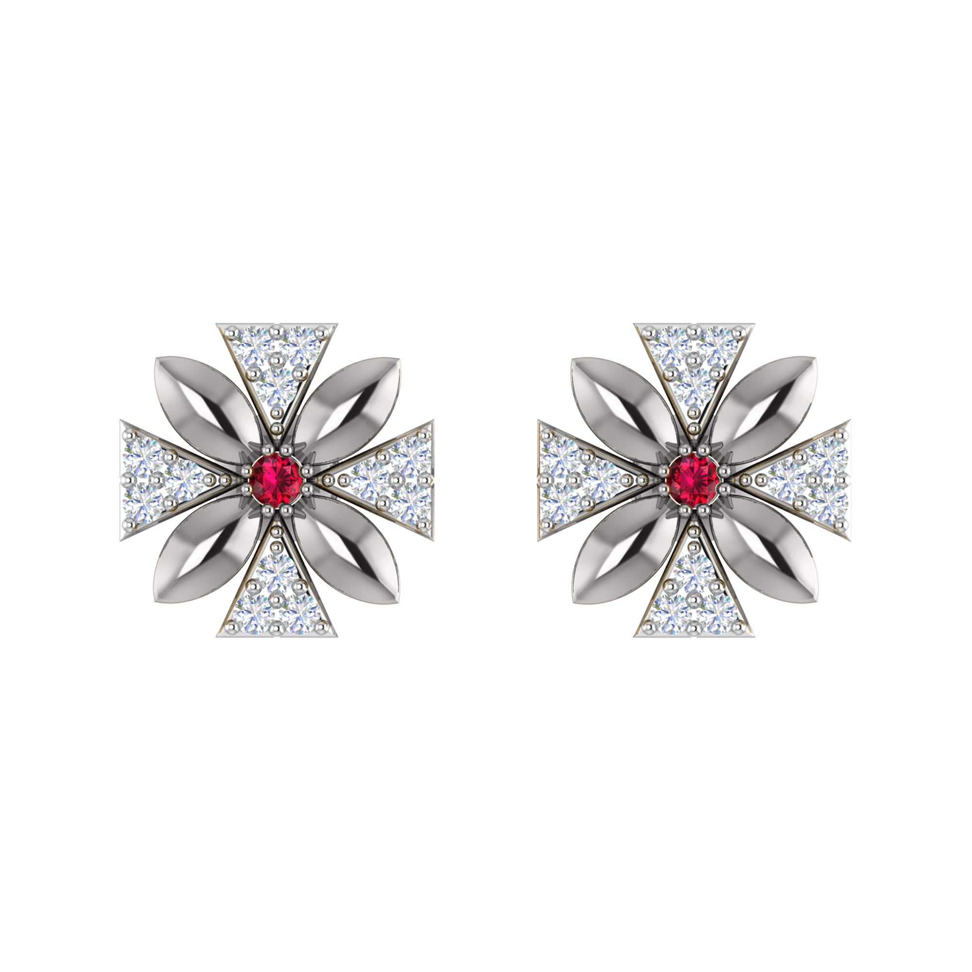 RKC 925 فضة استرليني حلق نسائي من الذهب الوردي عيار 14 قيراط يزيد وزنه عن 3.00 جرام ارتفاع 11.50 ملم