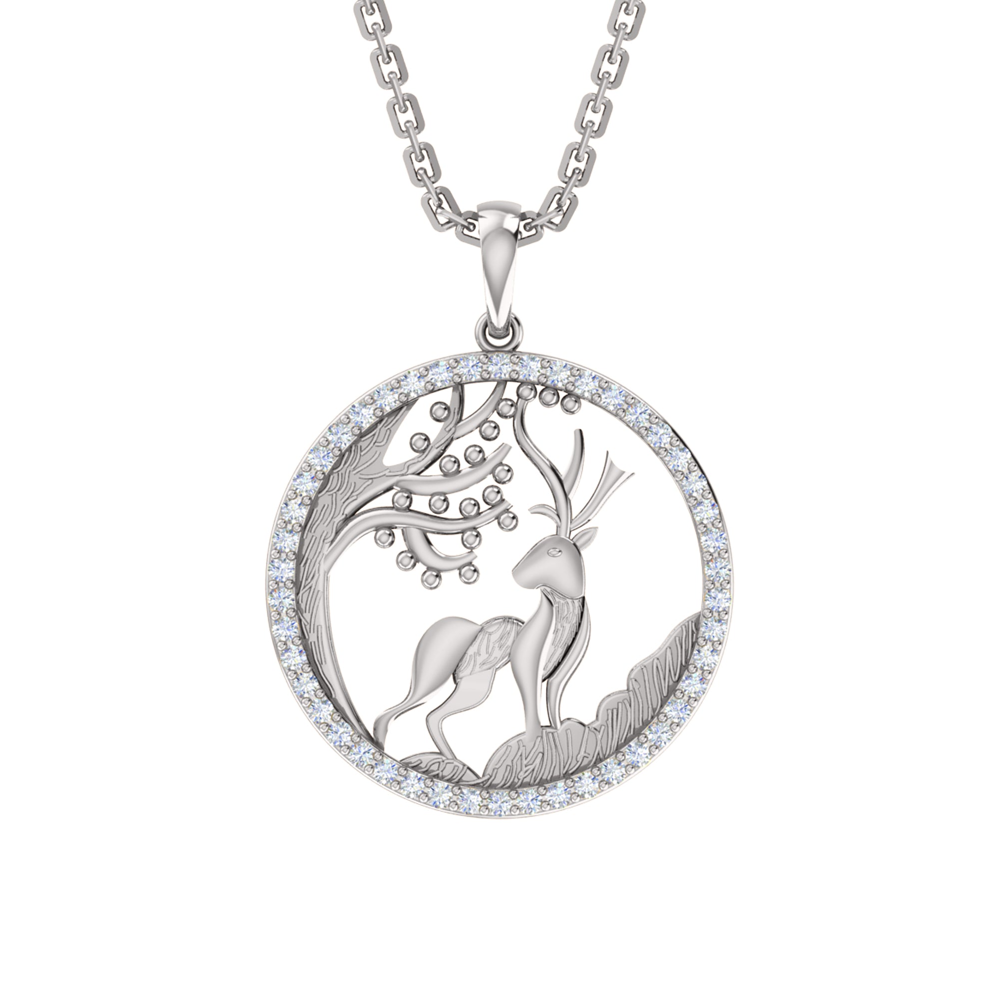 RKC 0.30Ct Moissanite Charm Pendant 925 Silver Jewelry 14K Rose Gold Plated Wt 4.50gm Height 19mm