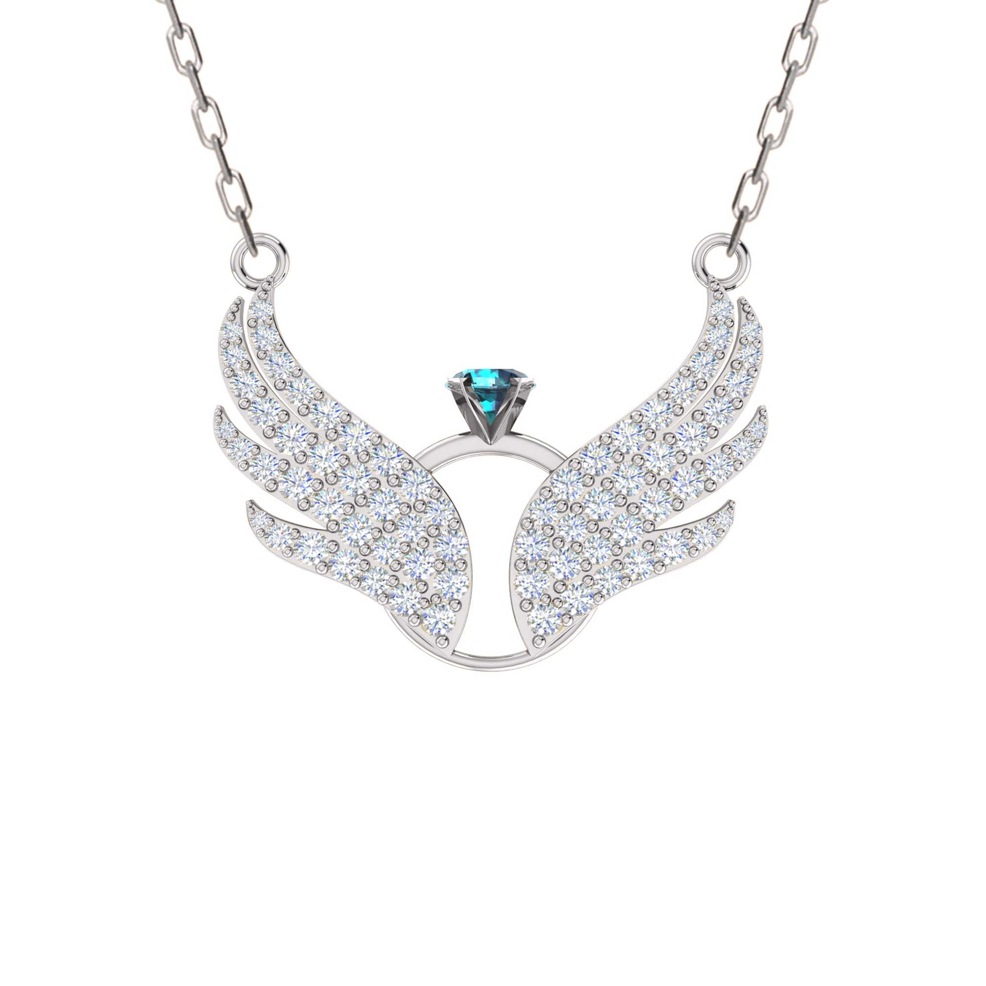 RKC 1.05Ct ფრთის გულსაკიდი 925 ვერცხლის სამკაულები 14K ყვითელი ოქროთი მოოქროვილი Wt 5.60გმ სიმაღლე 17.20მმ