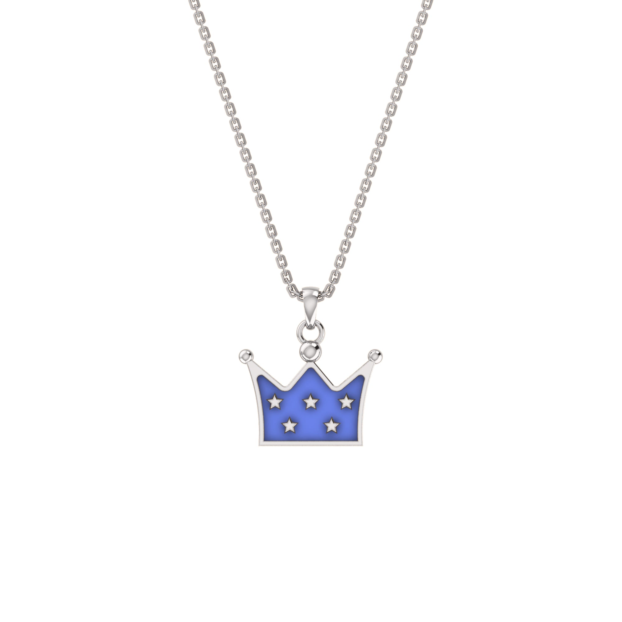 RKC Enamel Crown Pendant 925 Silver 14K Rose Gold Plated Wt 3.80 GM Height 15.00 MM
