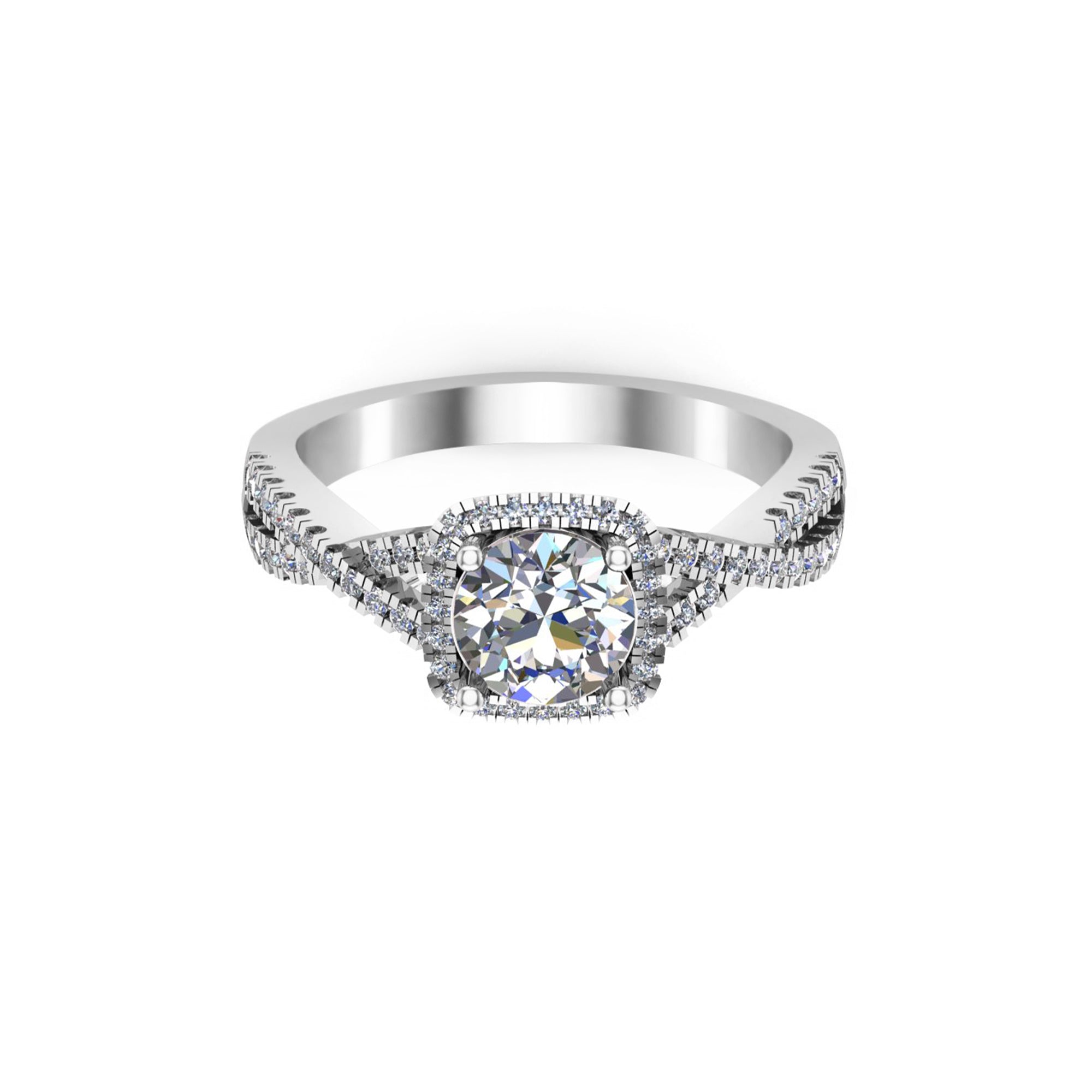 RKC राउंड मोइसॅनाइट वेडिंग क्रिस क्रॉस रिंग 925 स्टर्लिंग सिल्व्हर 14K रोझ गोल्ड ओव्हर Wt 2.20 gm रुंदी 2 MM