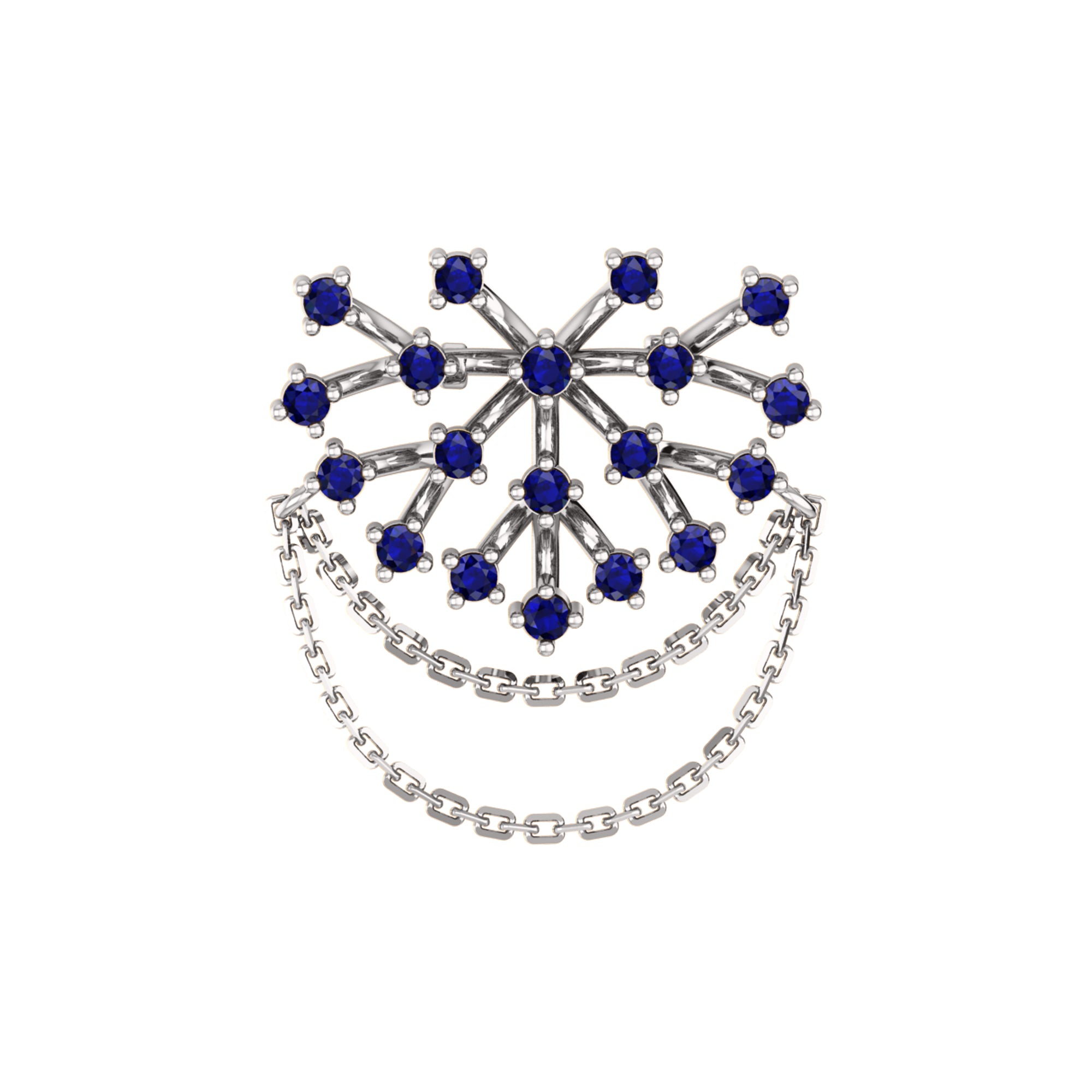 RKC Moissanite 925 Sterling Silve Brooch 14K Yellow Gold Plated Product Wt 3.00 GM Height 23.00 MM