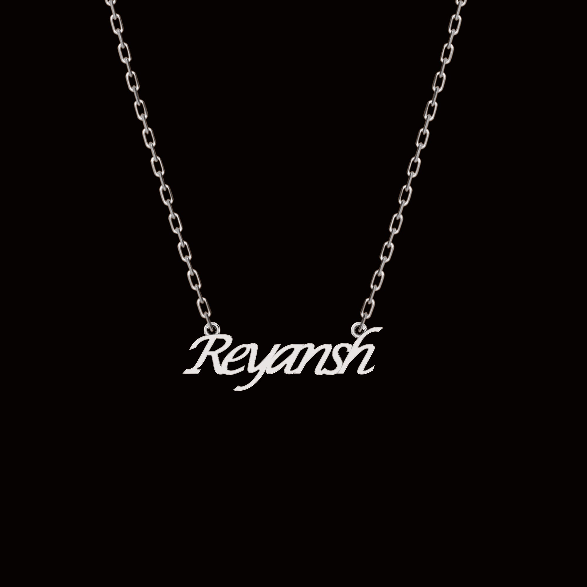 RKC Customised Any Name Pendant 925 Sterling Silver 14K Yellow Gold Plated Wt 3.80 GM Height 13.60 MM