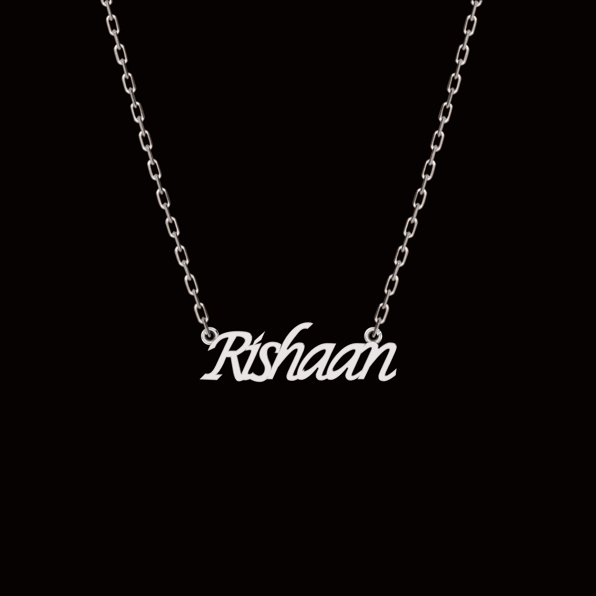 RKC Name Pendant Necklace 925 Silver Jewelry 14K Yellow Gold Plated Product Weight 4.10  GM Height 11.30 MM