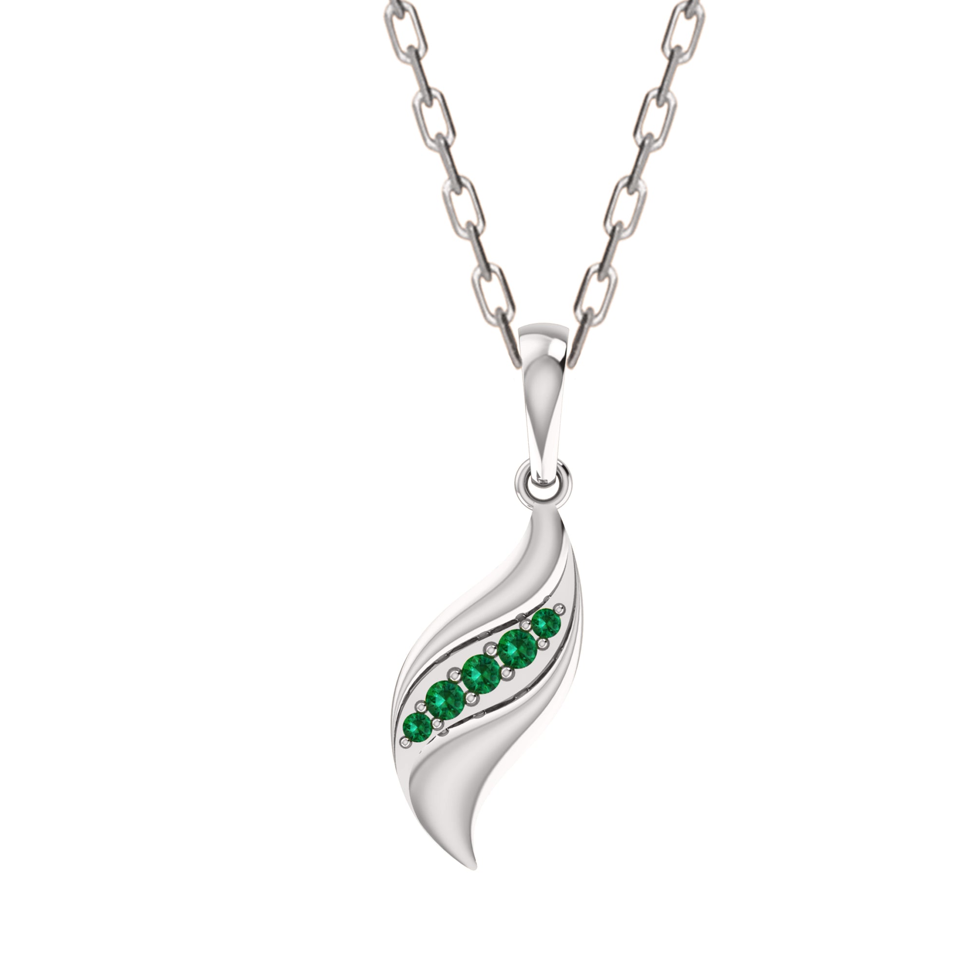 RKC 0.12Ct Emerald Charm Pendant 925 Silver Jewelry 14K Yellow Gold Plated Wt 4.20gm Height 27mm