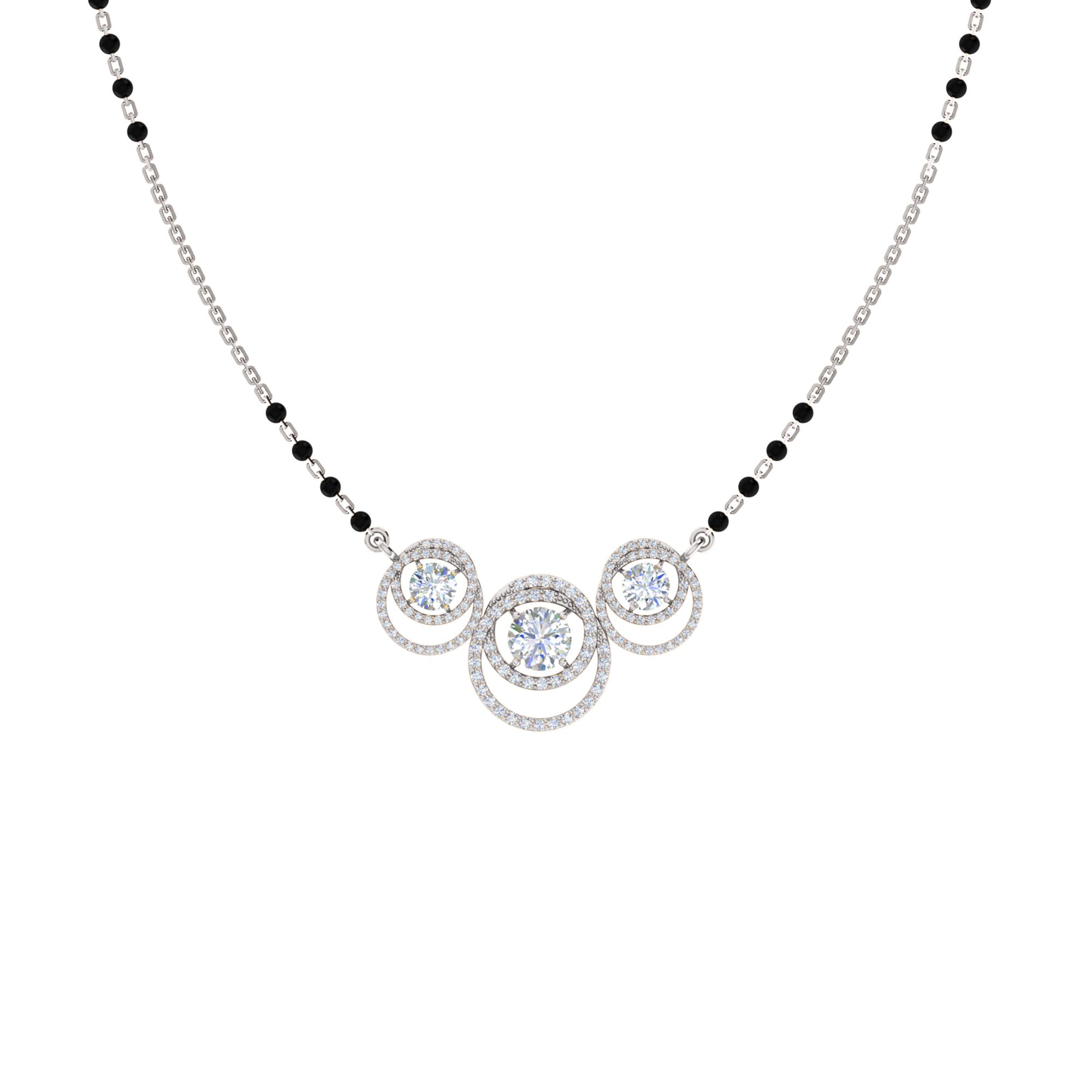 RKC 2.4 CT Moissanite Women Mangalsutra 925 Silver 14k Yellow gold Plated Product Weight 4.60 GM Height 18.00 MM