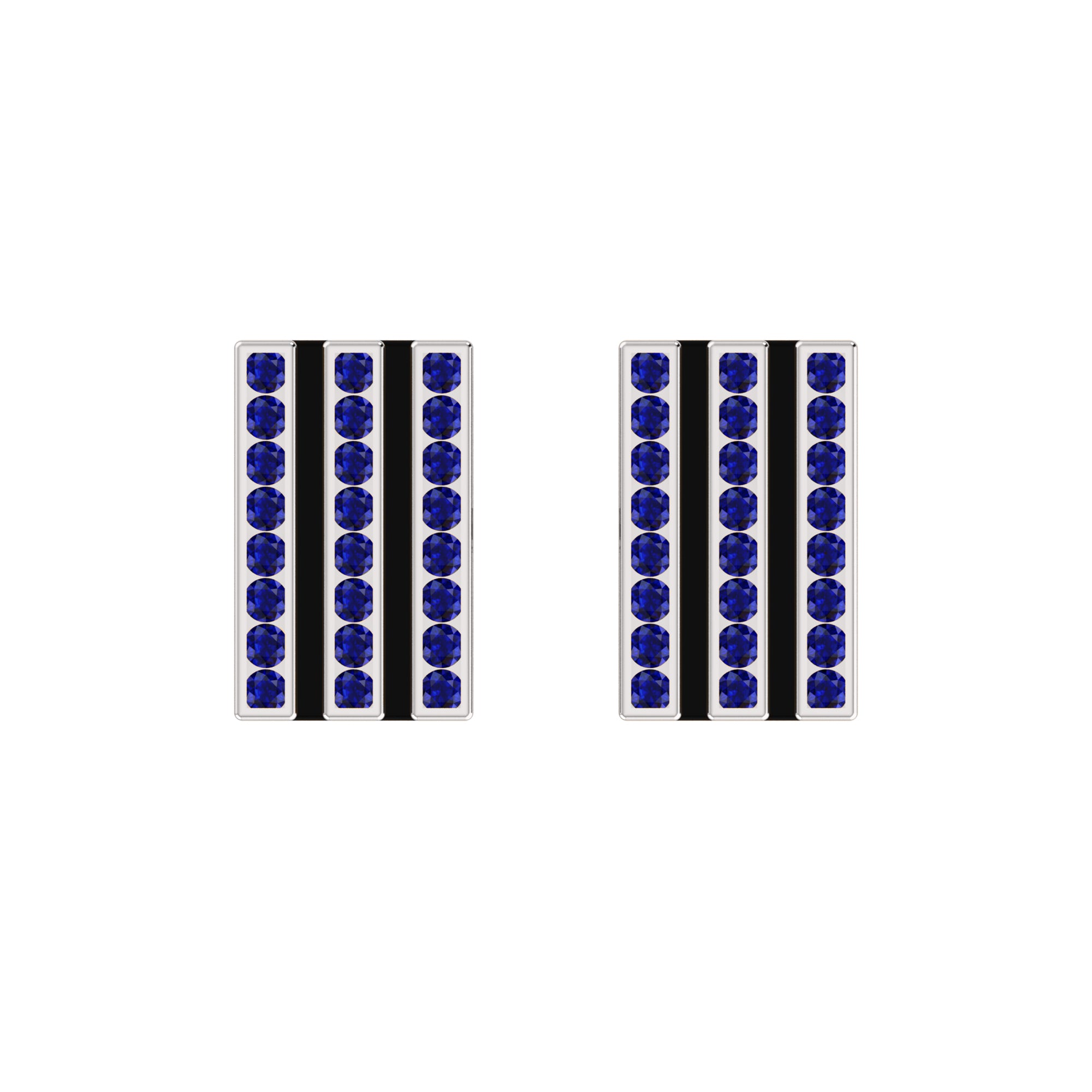 RKC 모이사나이트 925 스털링 실버 커프링크스 & 브로치 14K 로즈 골드 도금 제품 중량 3.20gm