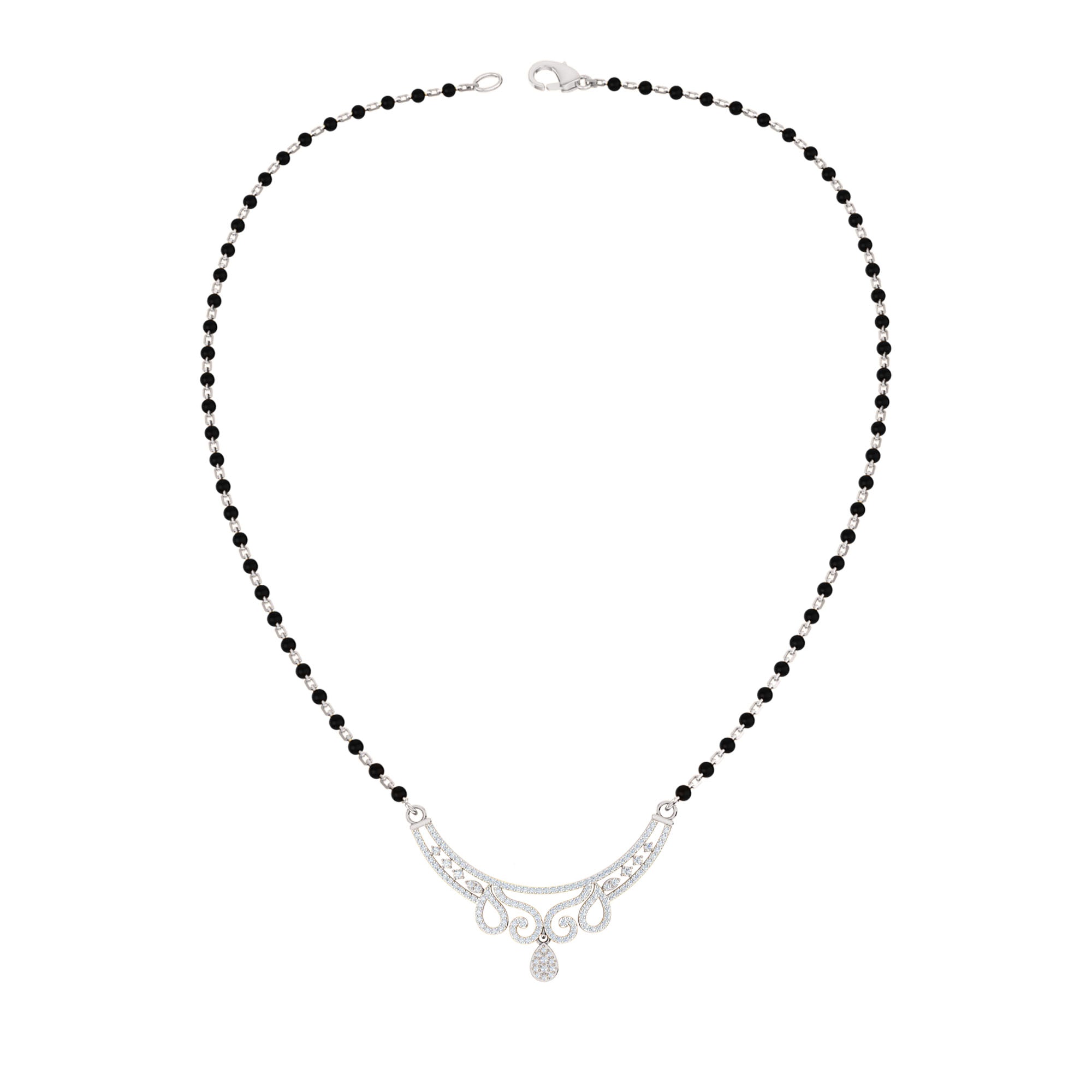 RKC 1.45Ct Moissanite Women Mangalsutra 925 Silver 14k Yellow gold Plated Product Weight 8.00gm Height 34.25mm