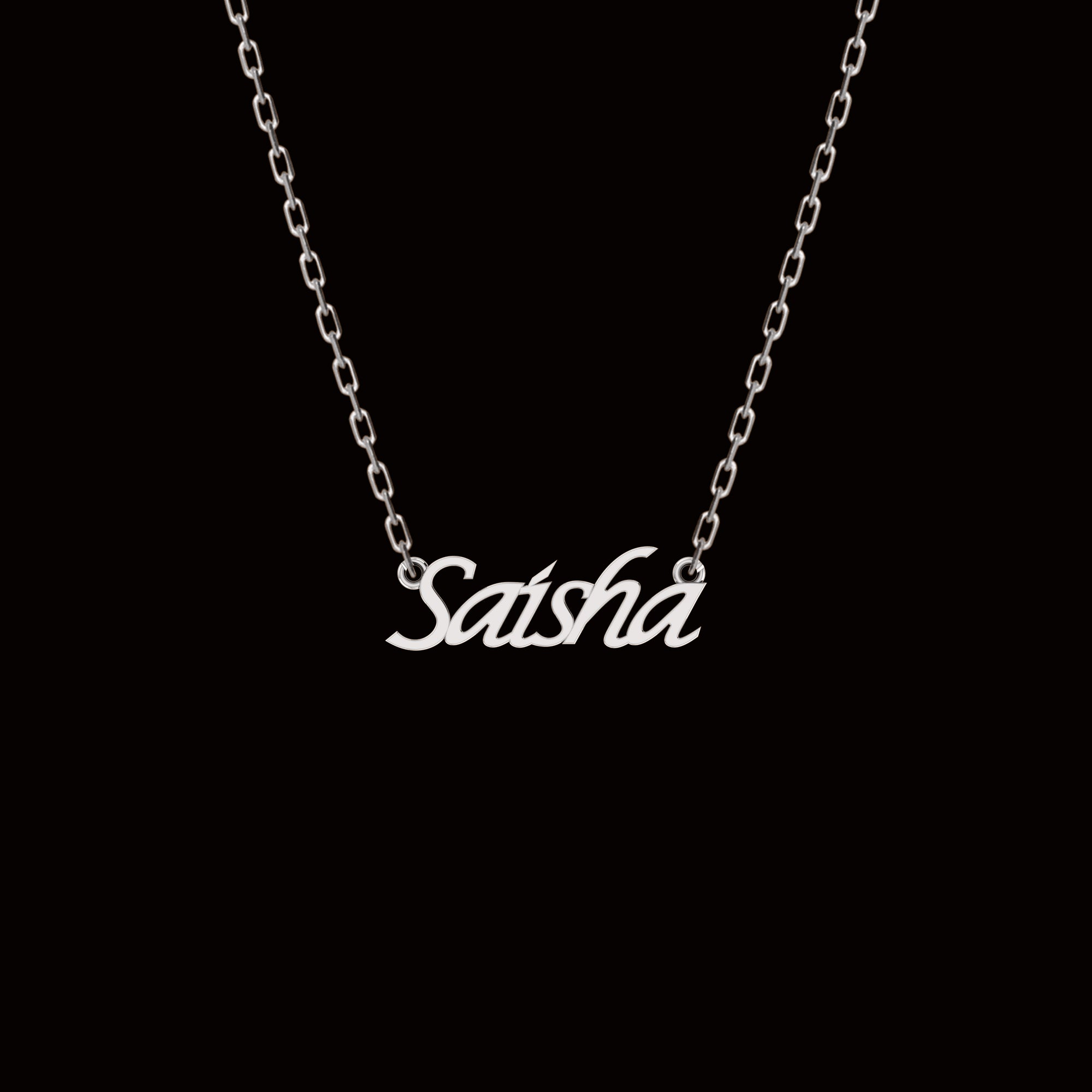 RKC Customised Any Name Pendant 925 Sterling Silver 14K Rose Gold Plated Wt 3.40 GM Height 9.75 MM