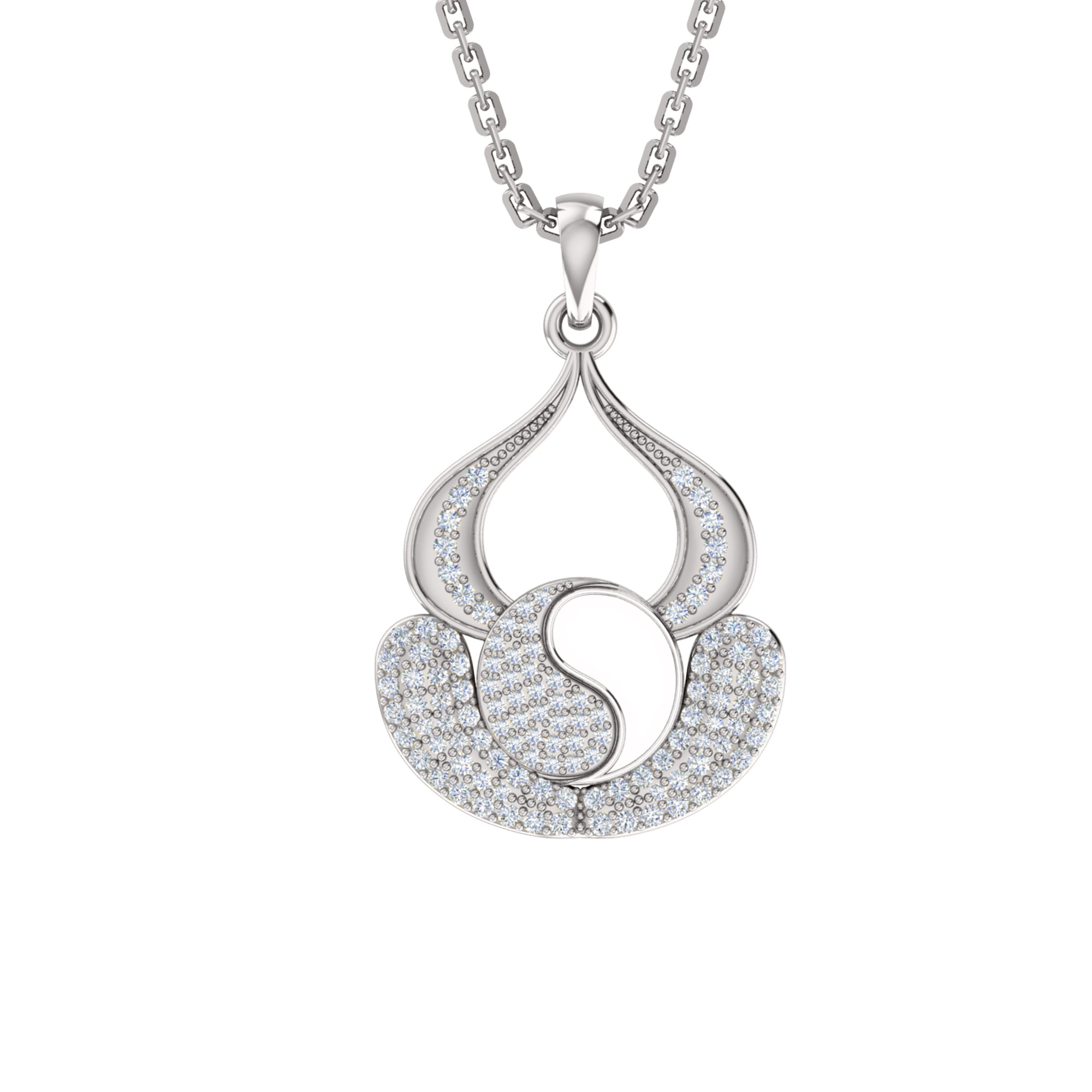 RKC 0.44Ct Moissanite Charm Pendant 925 Silver Jewelry 14K Yellow Gold Plated Wt 4.50gm Height 20mm