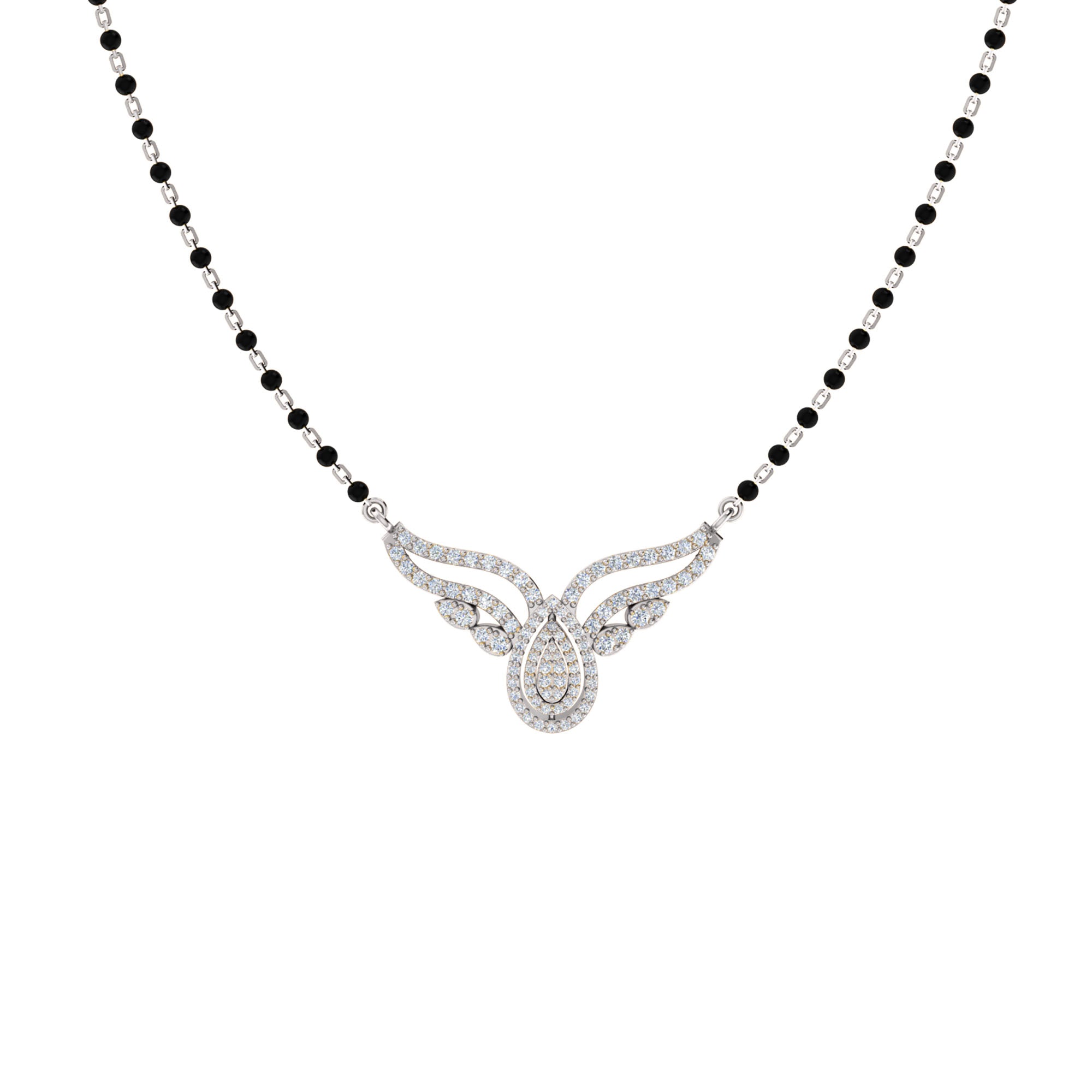 RKC 1 ct મોઈસાનાઈટ મહિલા મંગલસૂત્ર 925 સિલ્વર 14k રોઝ ગોલ્ડ પ્લેટેડ પ્રોડક્ટ વજન 5.50 ગ્રામ ઊંચાઈ 19.50 મીમી