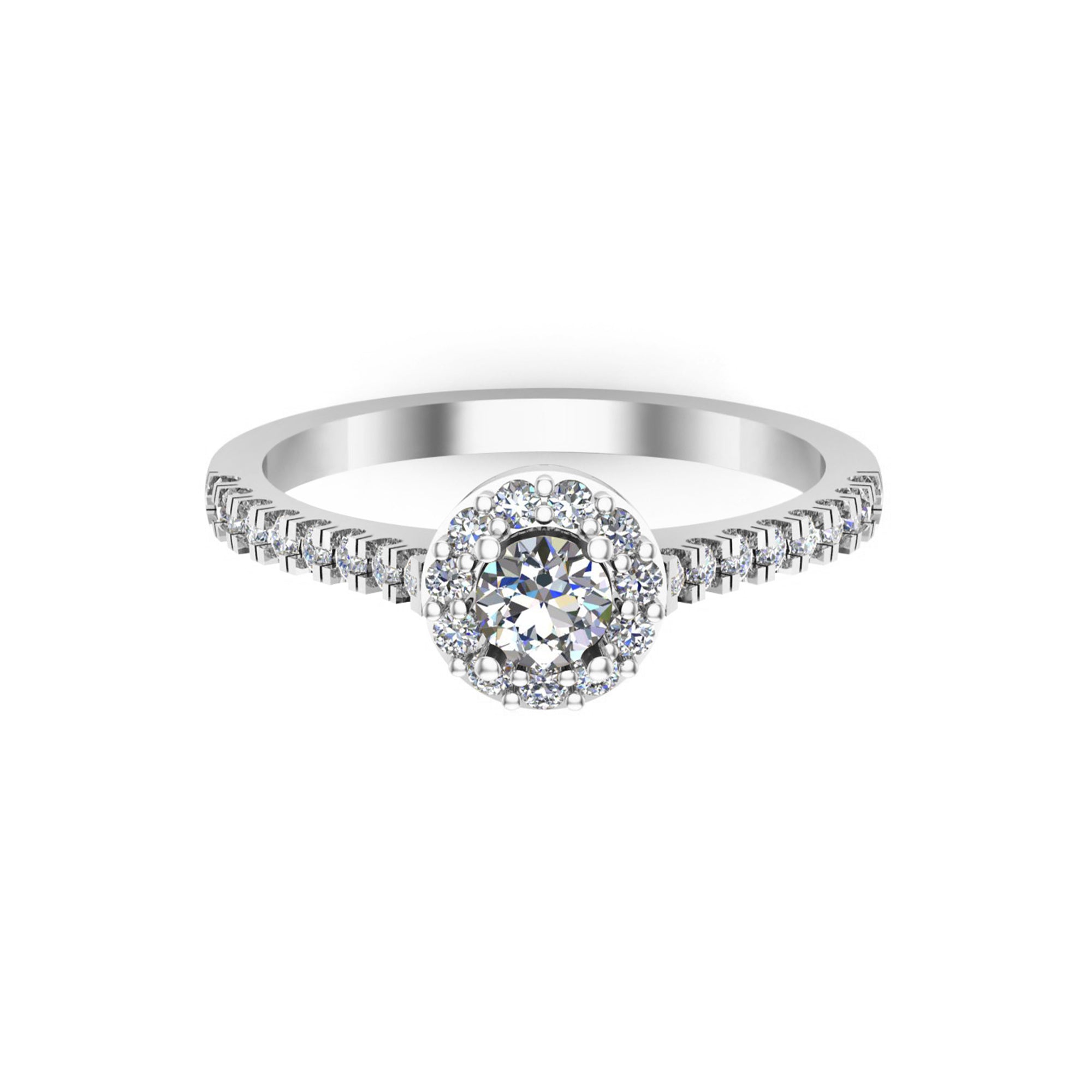 RKC Moissanite Round Cut Halo Flower Halo Engagement Ring For Women's 925 Silver 14K Yellow Gold Plated Wt 1.60 gm