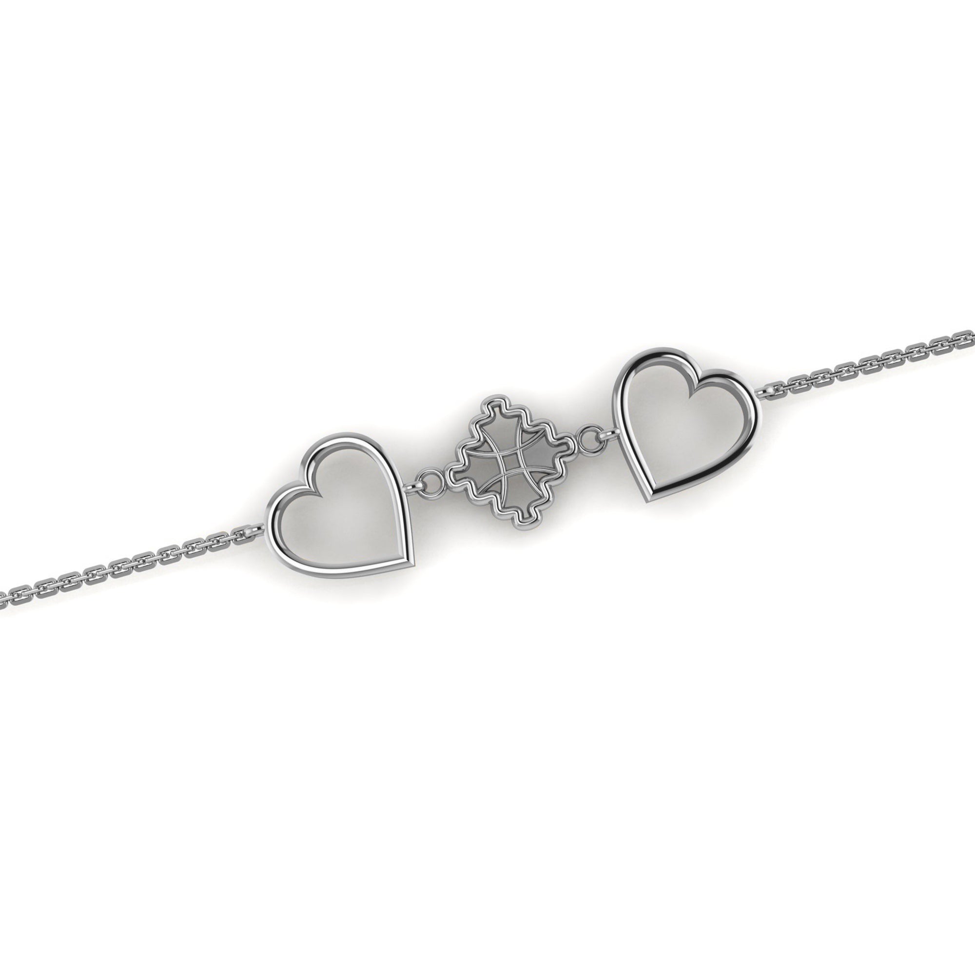 RKC 925 ασήμι 925 Γυναικείο γοητευτικό βραχιόλι με χρυσή καρδιά 14 καρατίων επιχρυσωμένο Wt 4,00 g Ύψος 12,00 MM