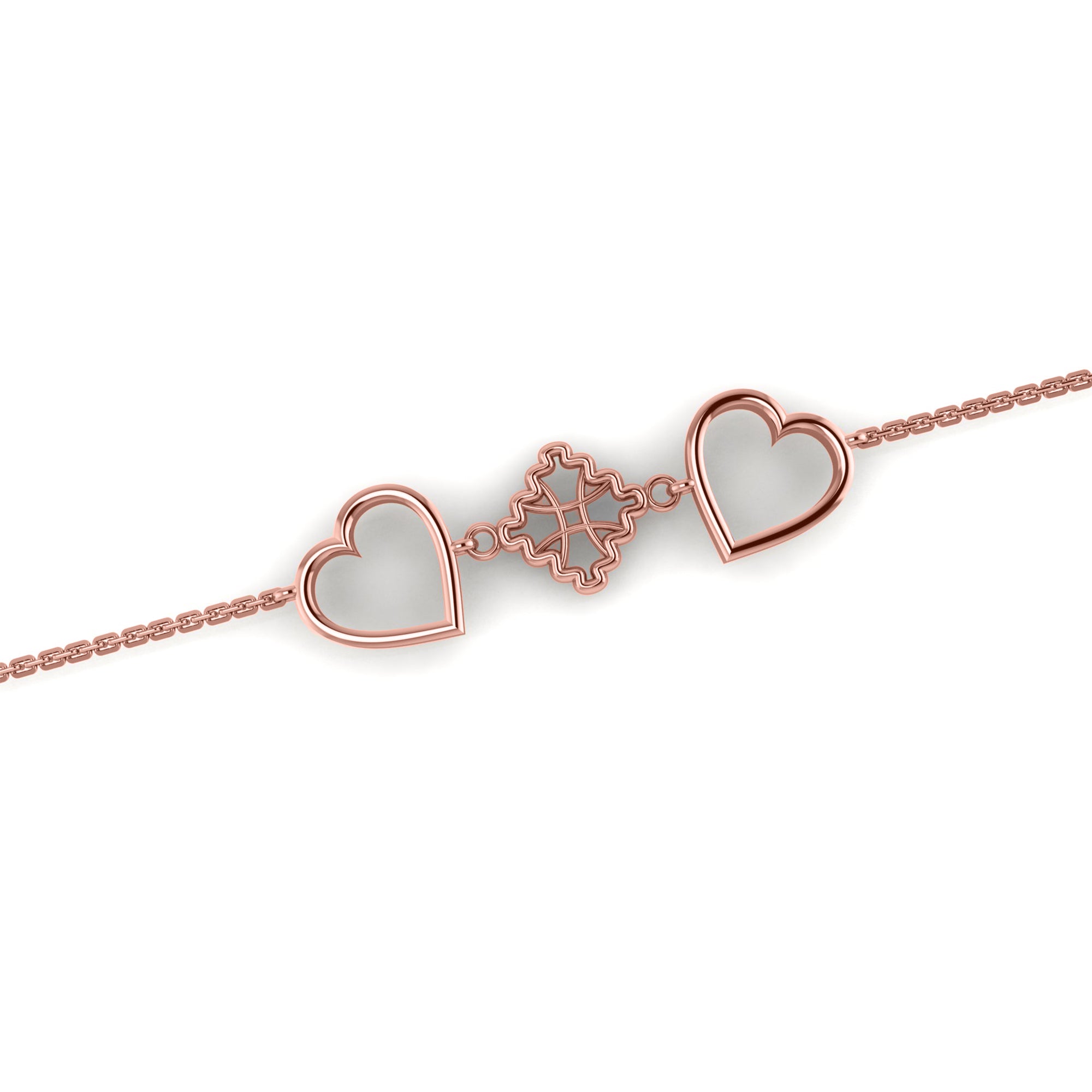 RKC 925 ασήμι 925 Γυναικείο γοητευτικό βραχιόλι με χρυσή καρδιά 14 καρατίων επιχρυσωμένο Wt 4,00 g Ύψος 12,00 MM