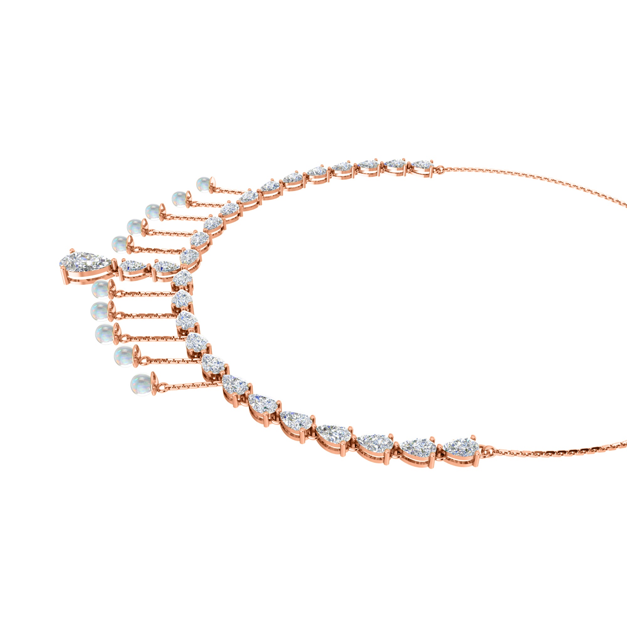 RKC Silver Statement Necklace 24 Carat Cubic Zirconia Necklace For Our Better Half Person Weight- 15gm