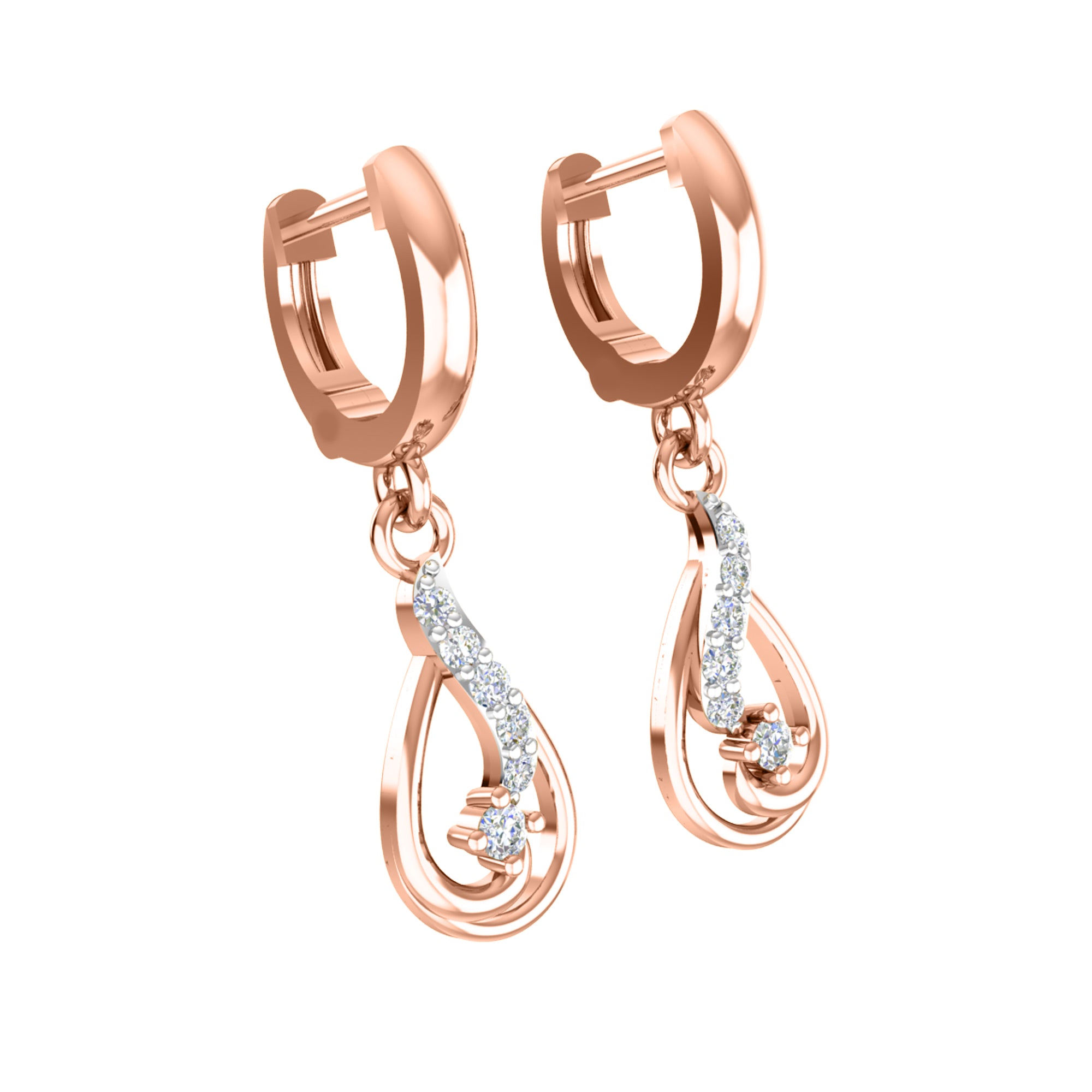 RKC 925 સિલ્વર ગોલ્ડન ટોટલ 0.40Ct મોઈસાનાઈટ પેન્ડન્ટ Wt 3.60gm અને Wt એરિંગ 2.30gm સેટ 14K યલો ગોલ્ડ પ્લેટેડ સાથે