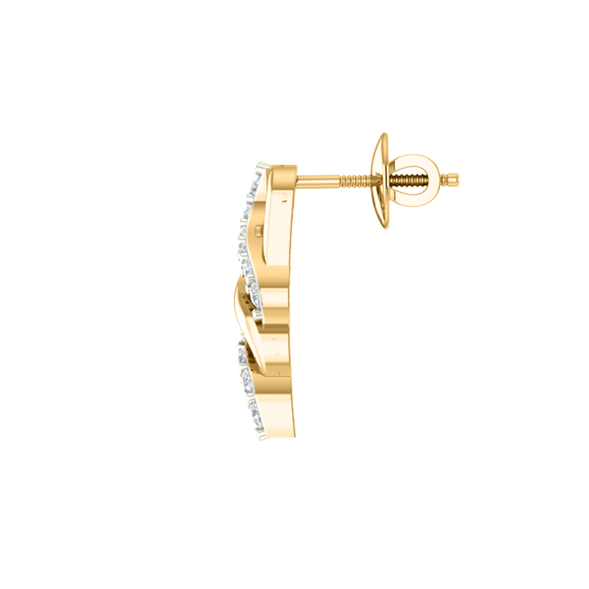 RKC 925 સિલ્વર ગોલ્ડન ટોટલ 0.48Ct મોઈસાનાઈટ પેન્ડન્ટ Wt 3.80gm અને Wt એરિંગ 2.20gm સેટ 14K યલો ગોલ્ડ પ્લેટેડ સાથે