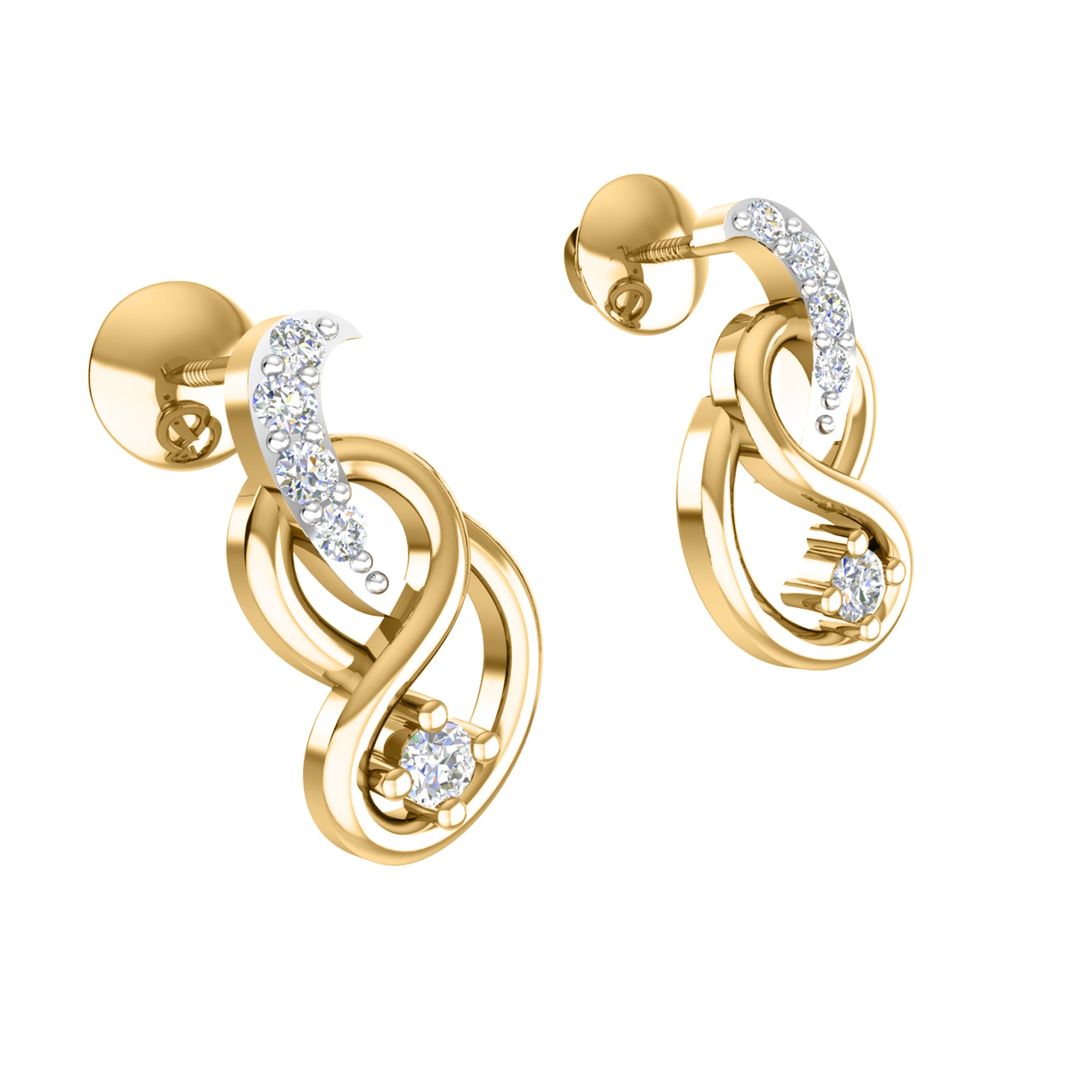 RKC 925 Perak Emas Total 0,31Ct Liontin Moissanite Berat 3,50 gram dan Anting Berat 1,80 gram Set Dengan Lapis Emas Mawar 14K