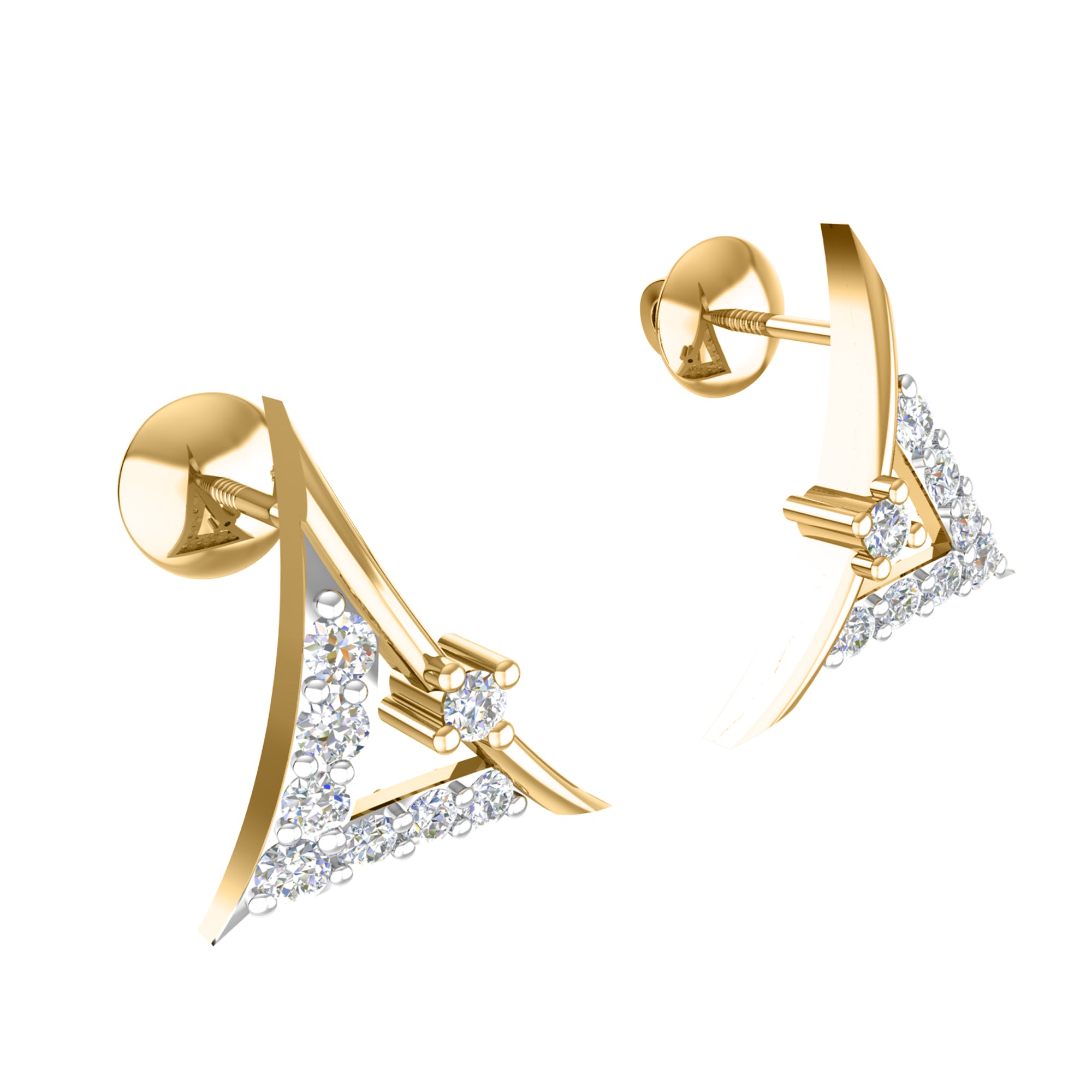 RKC 925 Срэбра Залаты Усяго 0,55 Карата Муасаніт Кулон Вага 3,40 г і Завушніцы 1,80 г Камплект з пакрыццём з ружовага золата 14K