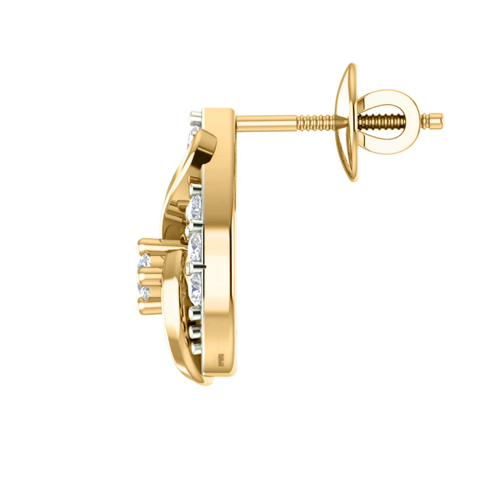 RKC 925 सिल्व्हर गोल्डन टोटल 0.65Ct मॉइसॅनाइट पेंडंट Wt 4.50gm आणि Wt कानातले 2.00gm सेट 14K रोझ गोल्ड प्लेटेड