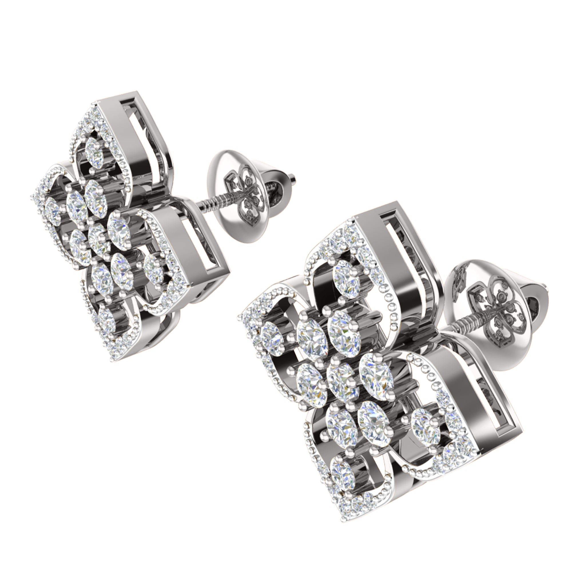 RKC 925 Sterling Silver Daily Wear Girl's Floral Stud Women Earring 14k Yellow Over Product Wt 2.80 GM Height 14.70 MM