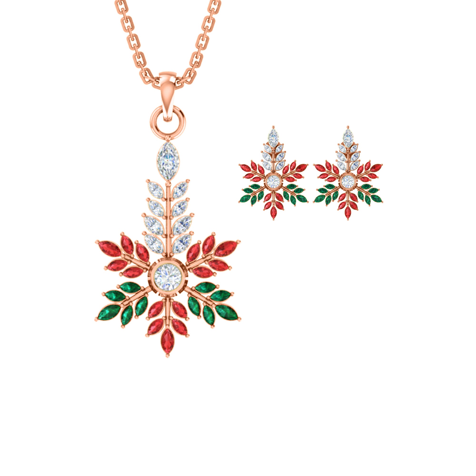 RKC 925 Silver Golden Total 2.69Ct CZ Pendant Wt 3.60gm And Wt Earring 3.20gm Set With 14K Yellow Gold Plated