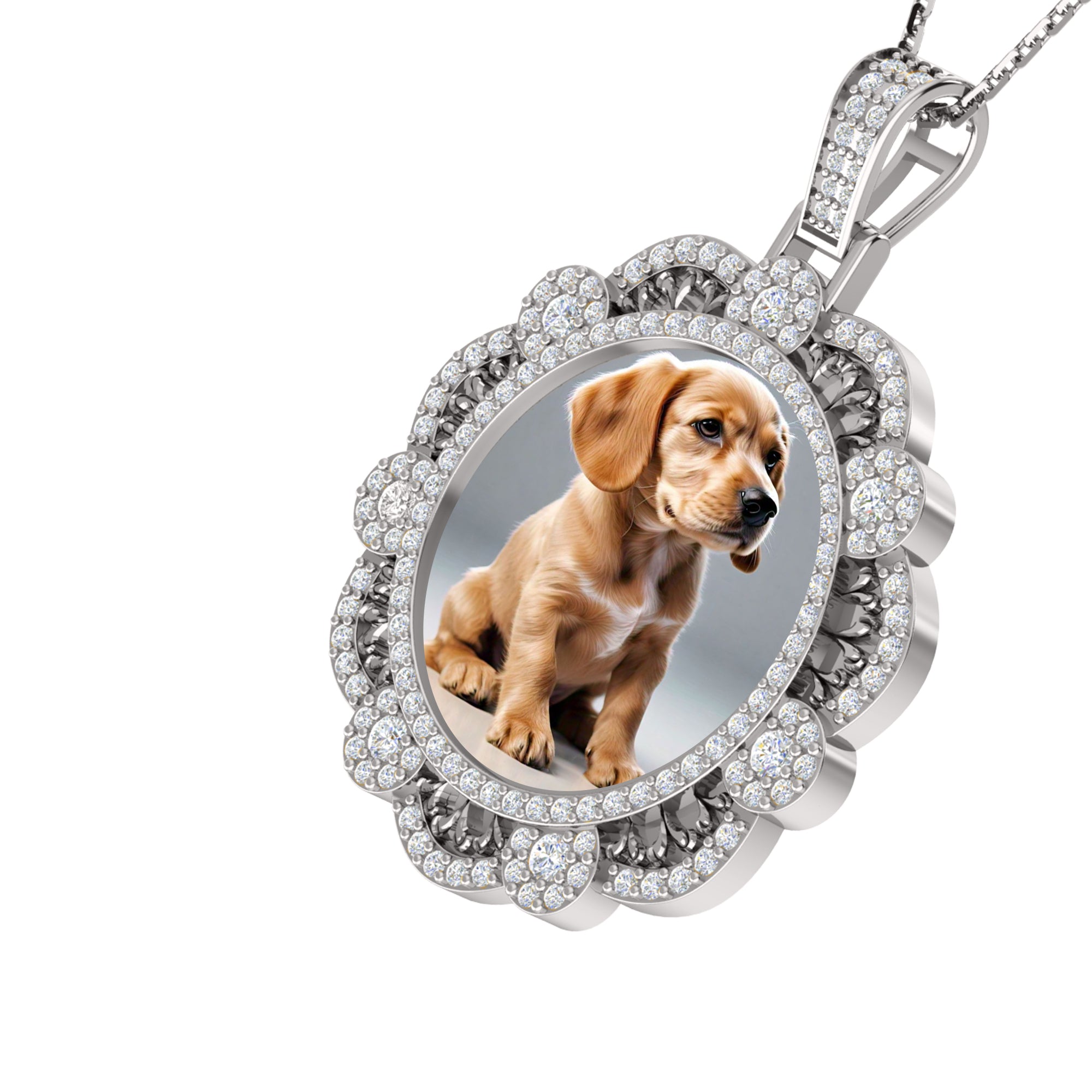 RKC 0.87Ct მოისანიტის ყვავილების ფოტო გულსაკიდი 925 ვერცხლის სამკაულები 14K ყვითელი ოქროთი მოოქროვილი წონა 5.50გმ სიმაღლე 26მმ