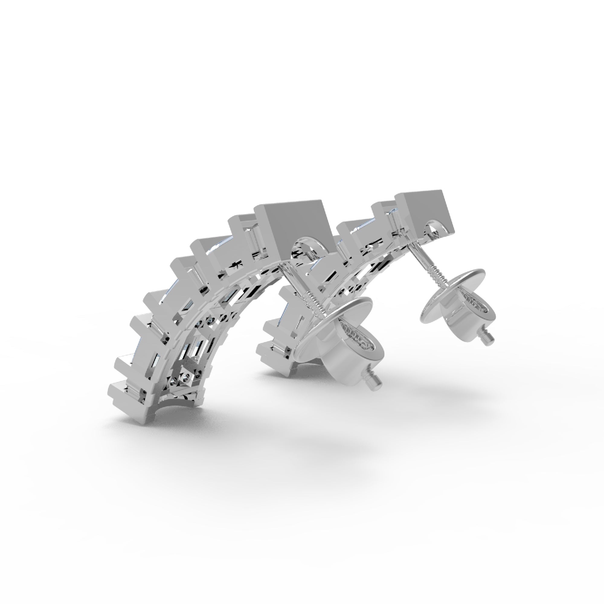 RKC 925 Sterling Silver Screw Back Women Earring 14k Rose Over Product Wt 6.00 GM Height 20.00 MM