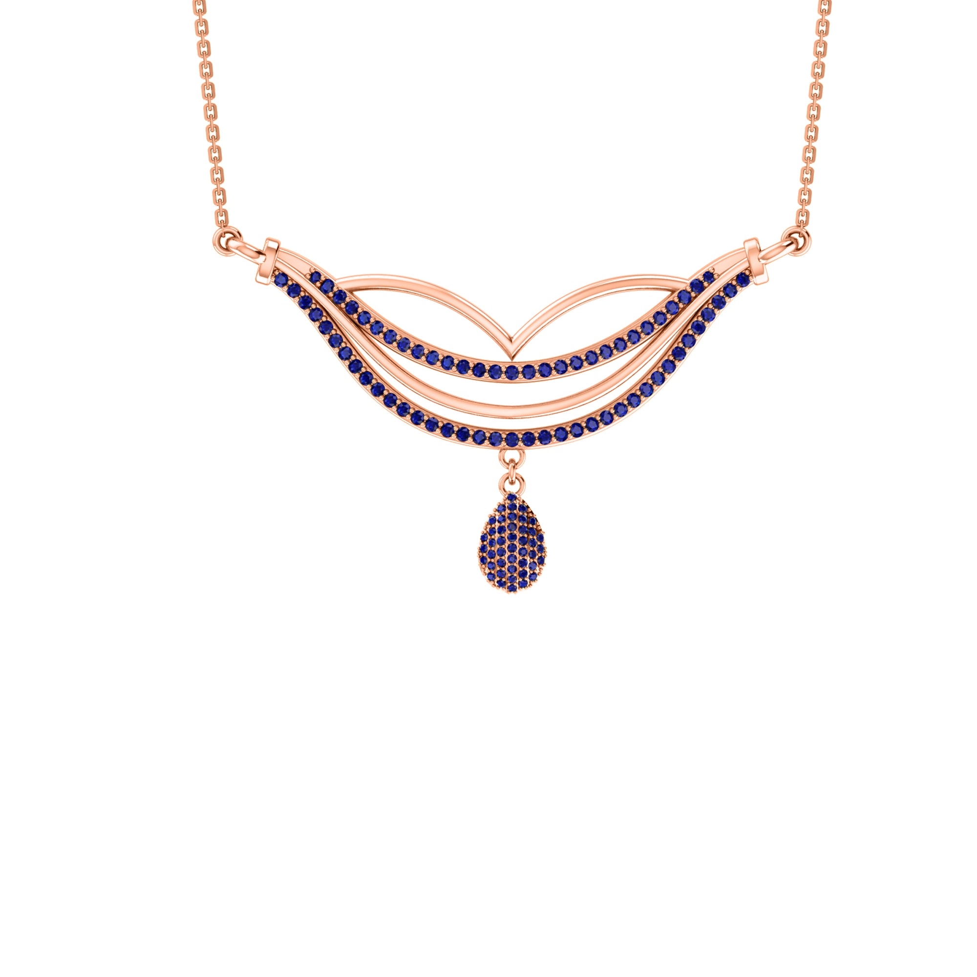 Σετ κολιέ δάκρυ RKC 1.198Ct Moissanite 925 Ασήμι 14 καρατίων ροζ επιχρυσωμένο Βάρος προϊόντος 8,50 gm Ύψος 35,00 mm