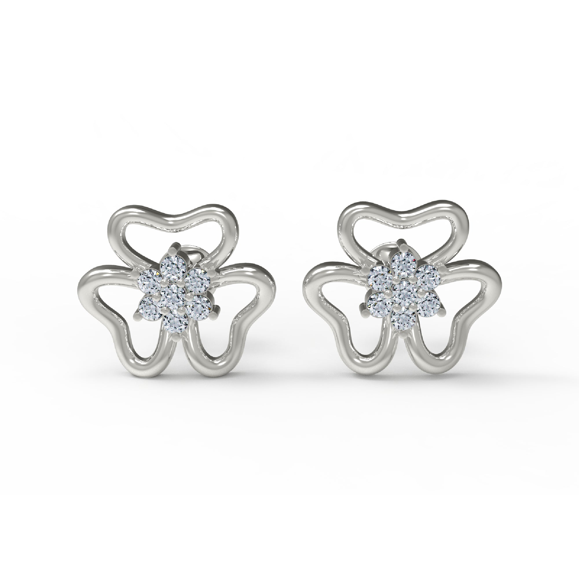 RKC 925 स्टर्लिंग सिल्व्हर डेली वेअर गर्ल्स फ्लोरल स्टड महिला कानातले 14k रोझ ओव्हर प्रोडक्ट Wt 2.20 GM उंची 11.40 MM