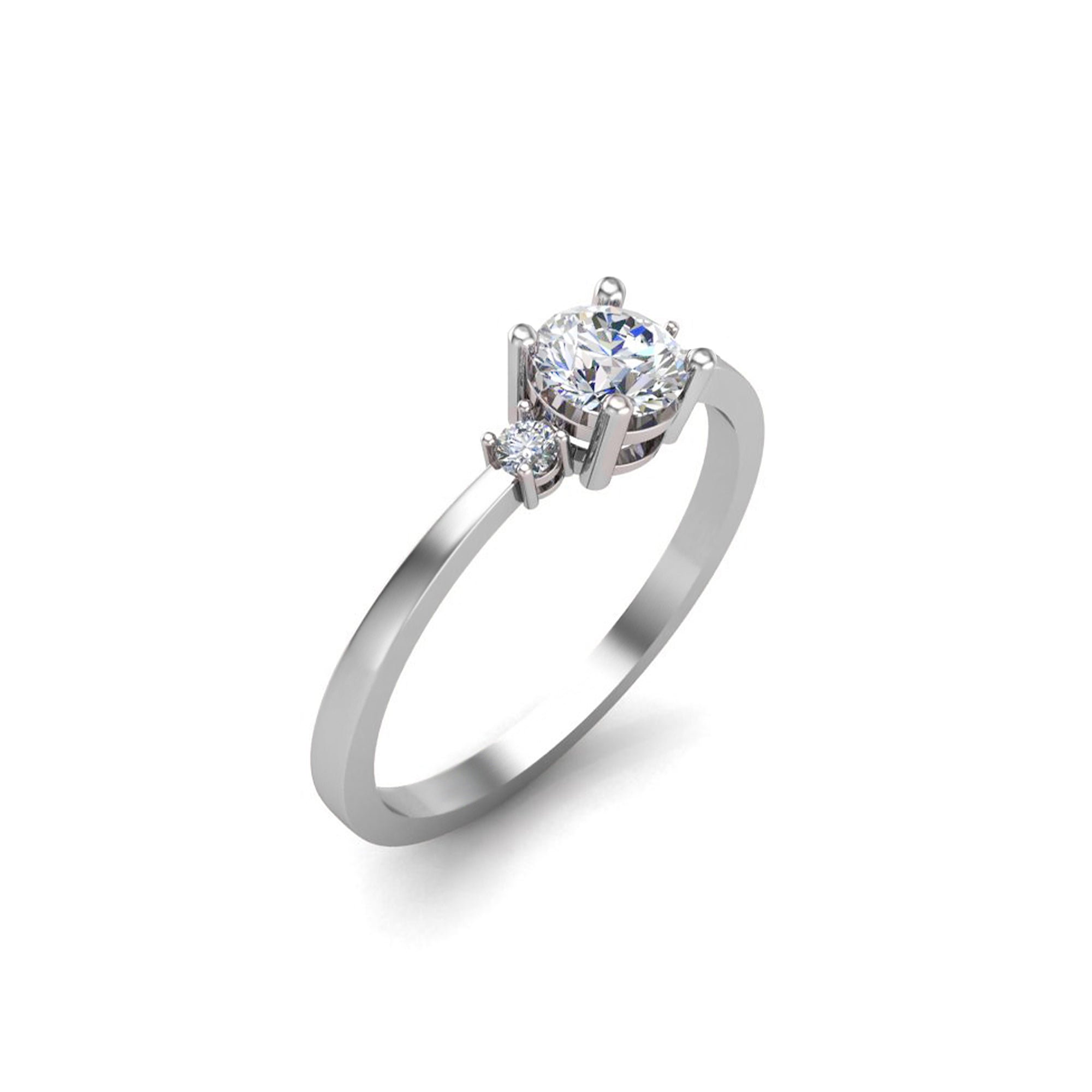 RKC 0.75 Ct Round Cut Moissanite Engagement Ring 925 Silver 14k Rose Gold Plated For Women's Wt 1.90 gm And Width 2.20 mm