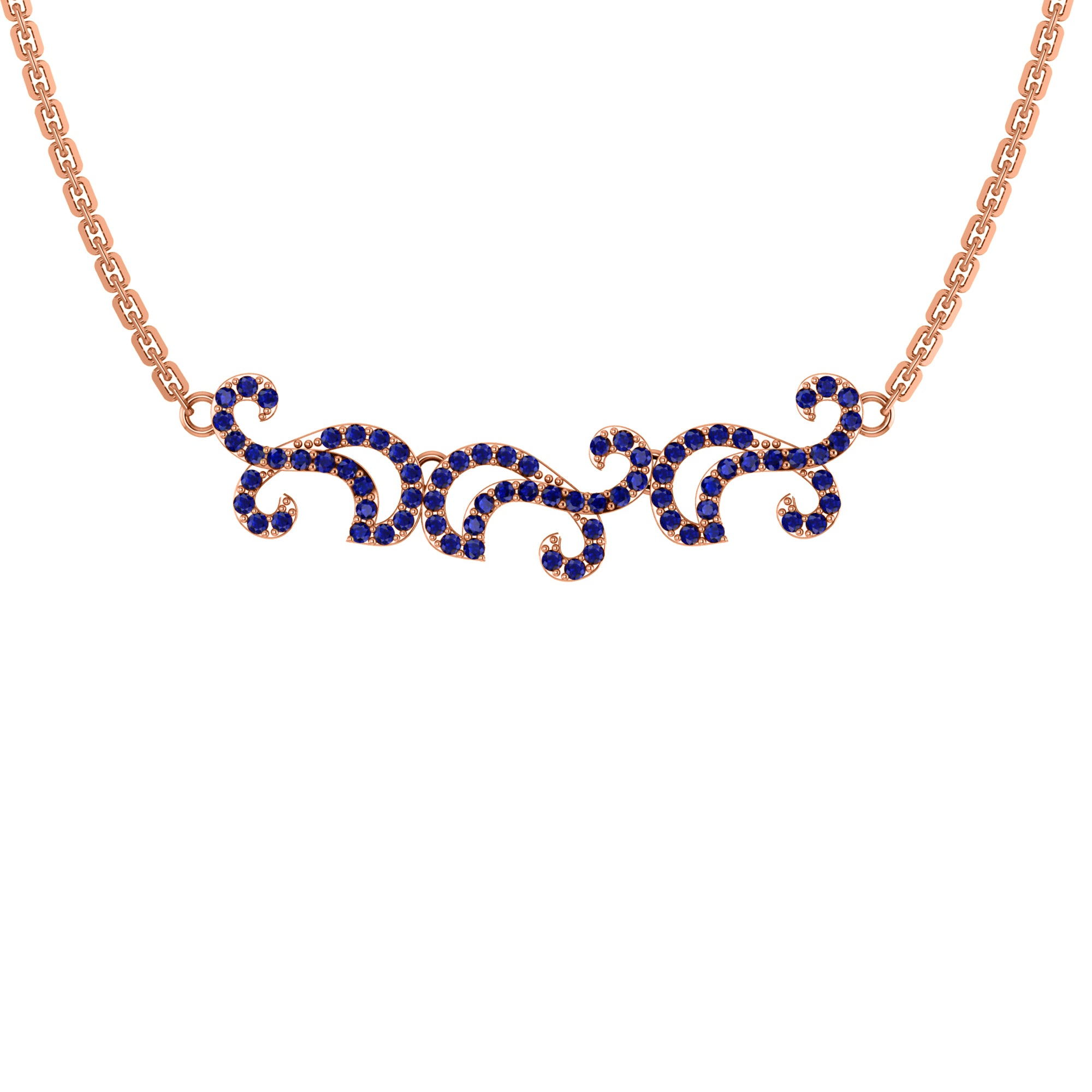 RKC 1.1 CT Moissanite Charming Necklace 925 Silver 14k Rose gold Plated Product Weight 5.50 GM Height 11.00 MM