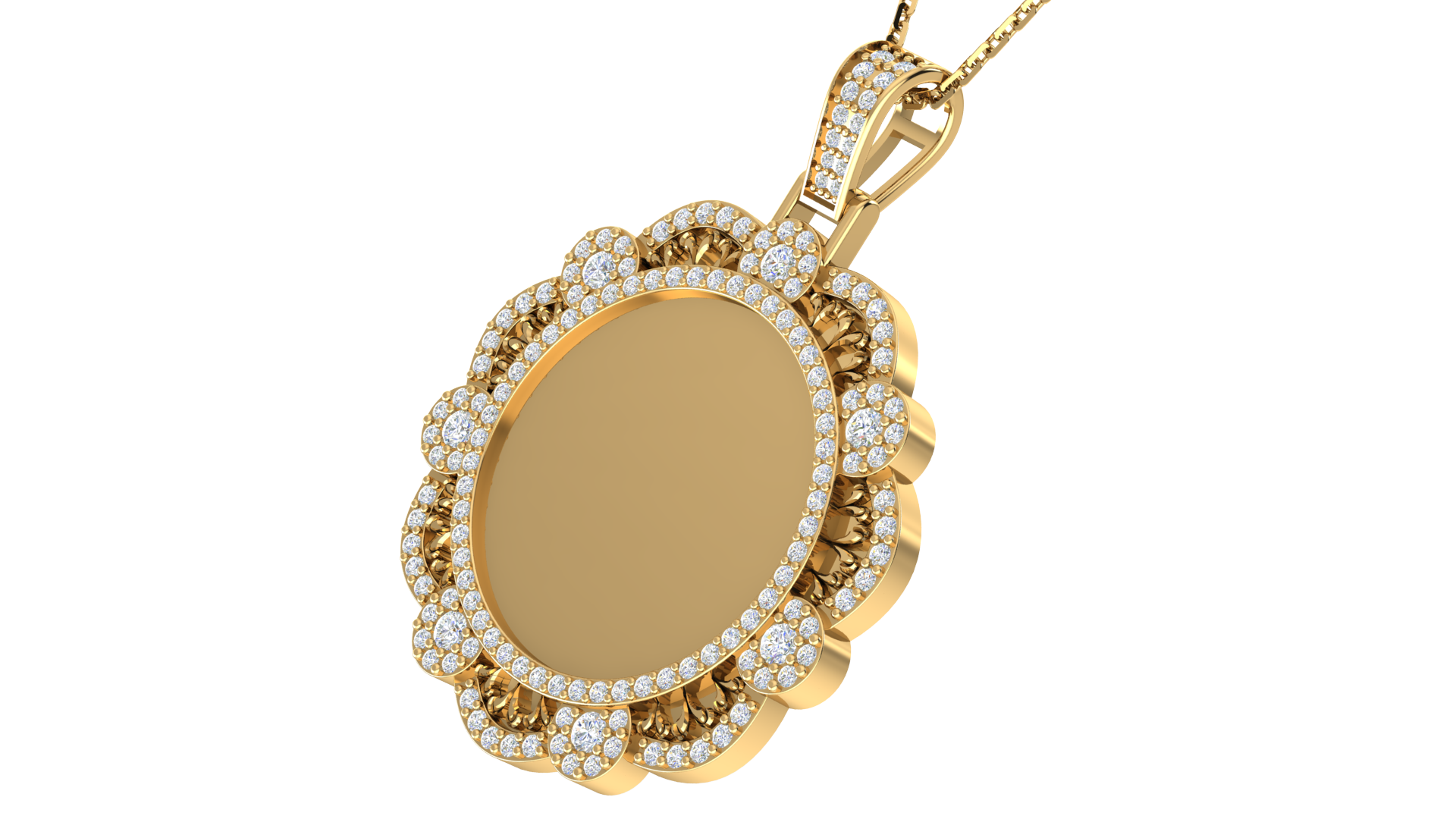 RKC 0.86 Ct Memory Photo Pendant 14k Yellow Gold Plated 925 Silver Pendant For Gift Weight 5.50 gm